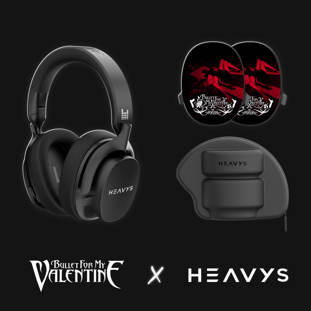 Bullet for My Valentine Poison Anniversary Limited Edition HEAVYS Headphone Shells & Headphone Bundle