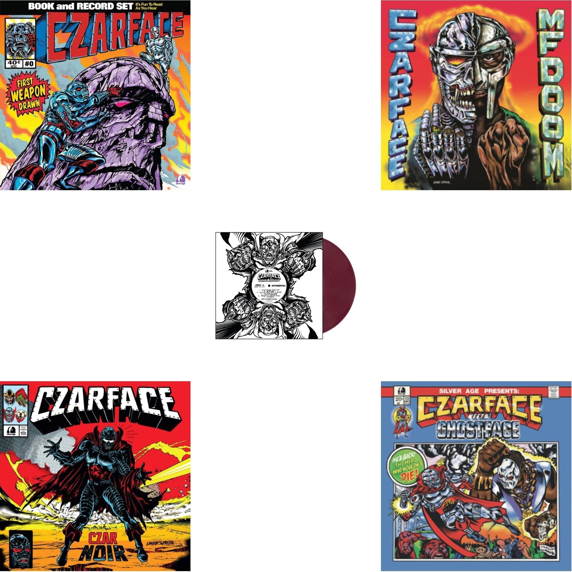 First Weapon Drawn (Sky Blue LP Vinyl) & Czar Noir (Red/White LP Vinyl) & Czartificial Intelligence (Instrumentals) (Czarvard Crimson LP Vinyl) (Res Essential) & Czarface Meets Metal Face & Czarface Meets Ghostface
