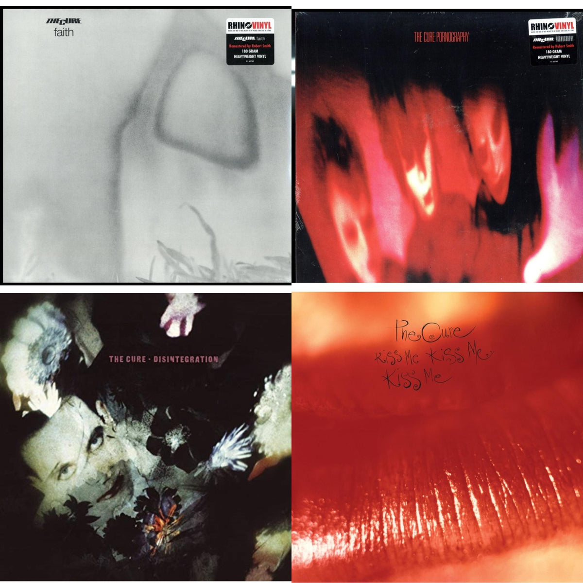 Cure - Kiss Me, Kiss Me, Kiss Me (180G) & Pornography (180G) & Faith (180G) & Disintegration - LP Vinyl Bundle
