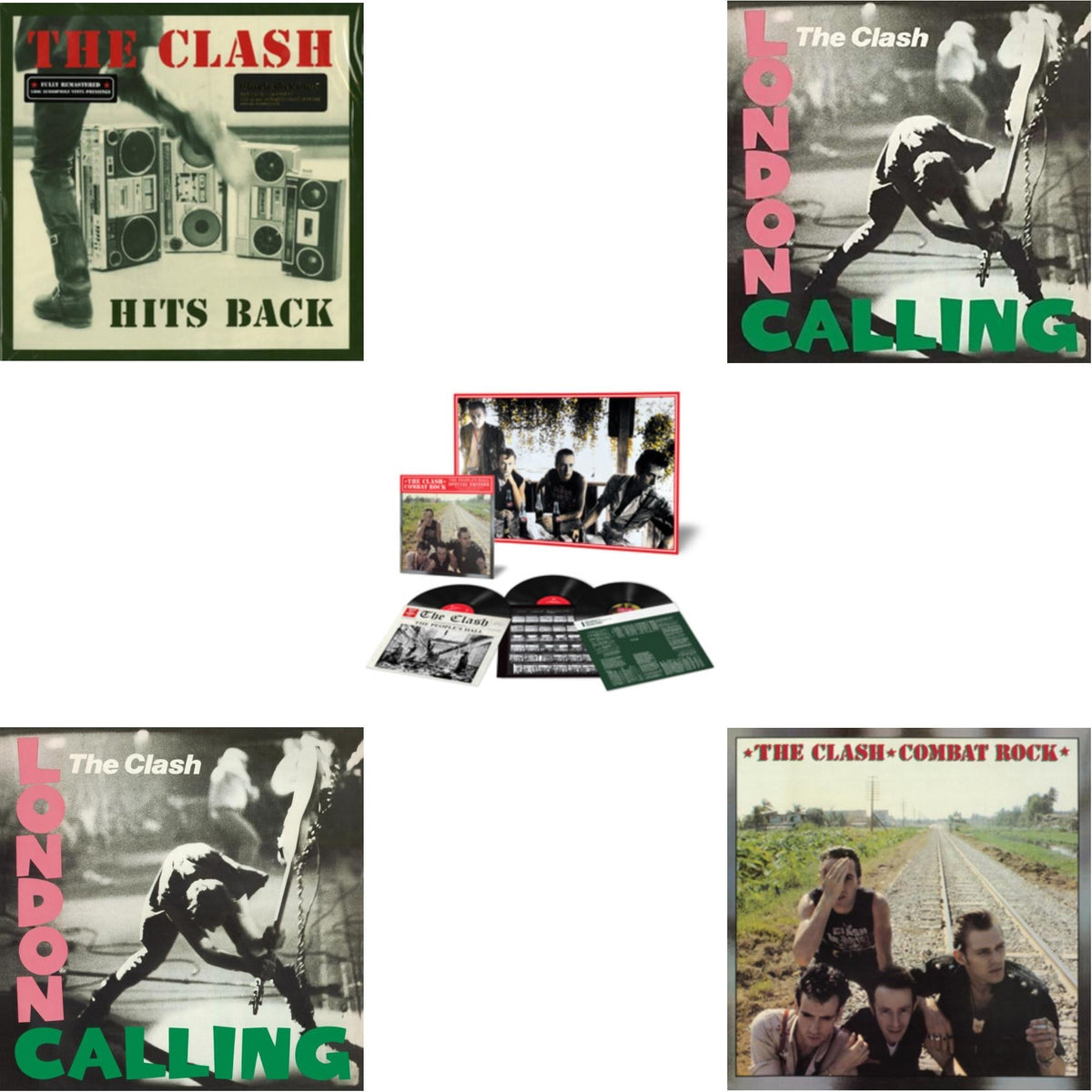 Clash - Hits Back (180G) & London Calling (2LP/180G/Remastered) & Combat Rock + The People's Hall (Special Edition/3LP/180G) & London Calling & Combat Rock (180G/Remastered)