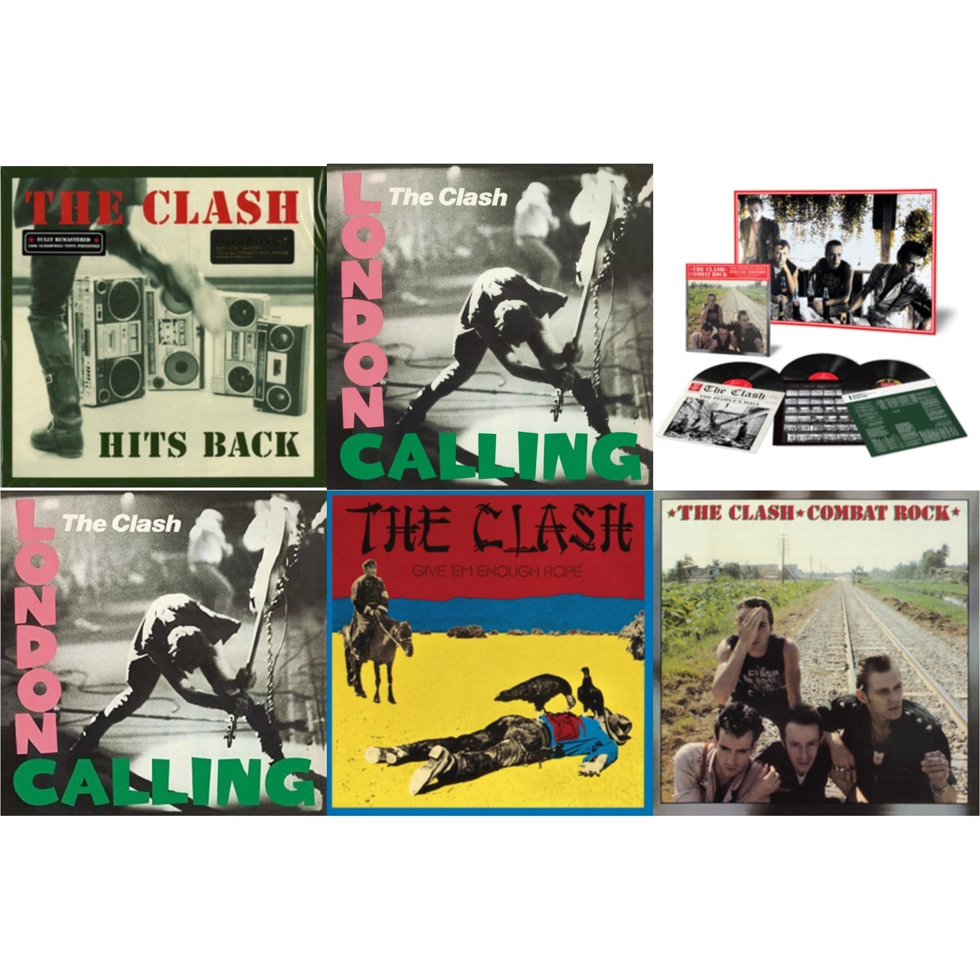 Clash - Hits Back (180G) & London Calling (2LP/180G/Remastered) & Combat Rock + The People's Hall (Special Edition/3LP/180G) & London Calling & Give 'Em Enough Rope (180G/Remastered) & Combat Rock (180G/Remastered)