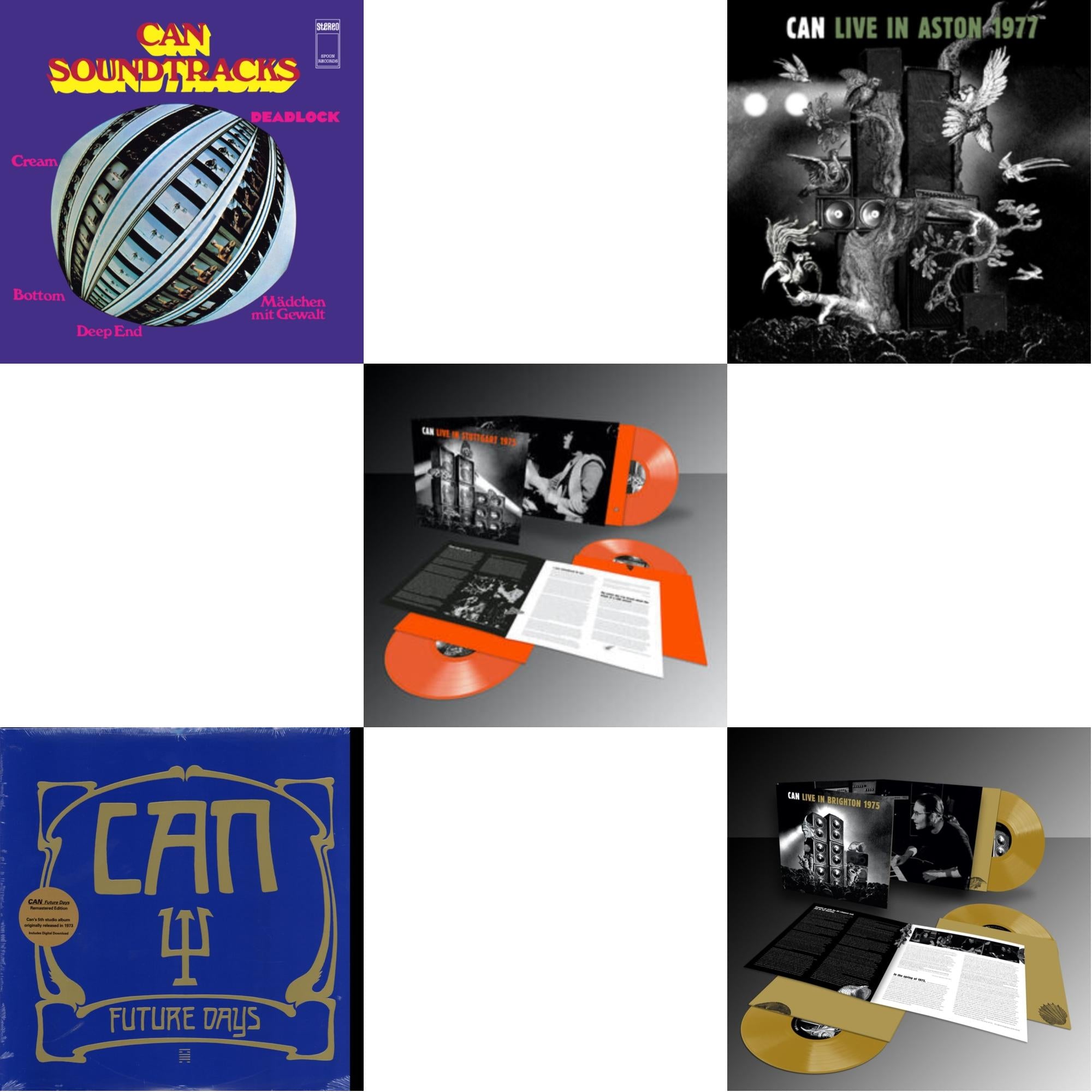 Can - Soundtracks (Limited/Clear Purple LP Vinyl) & Future Days & Live Stuttgart 1975 (Orange Vinyl/3LP) & Live In Aston 1977 & Live In Brighton 1975 (Limited Edition/Inca Gold Vinyl/3LP)