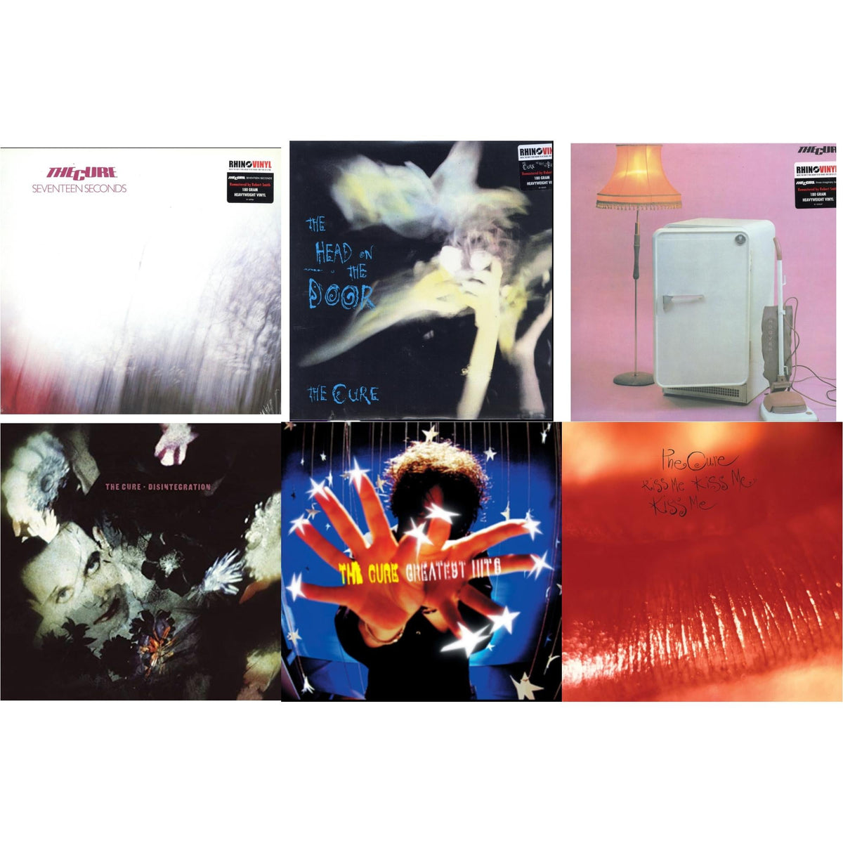 Cure - Seventeen Seconds (180G) & Head On The Door (180G) & Three Imaginary Boys (180G) & Disintegration & Greatest Hits (2LP) & Kiss Me, Kiss Me, Kiss Me (180G)