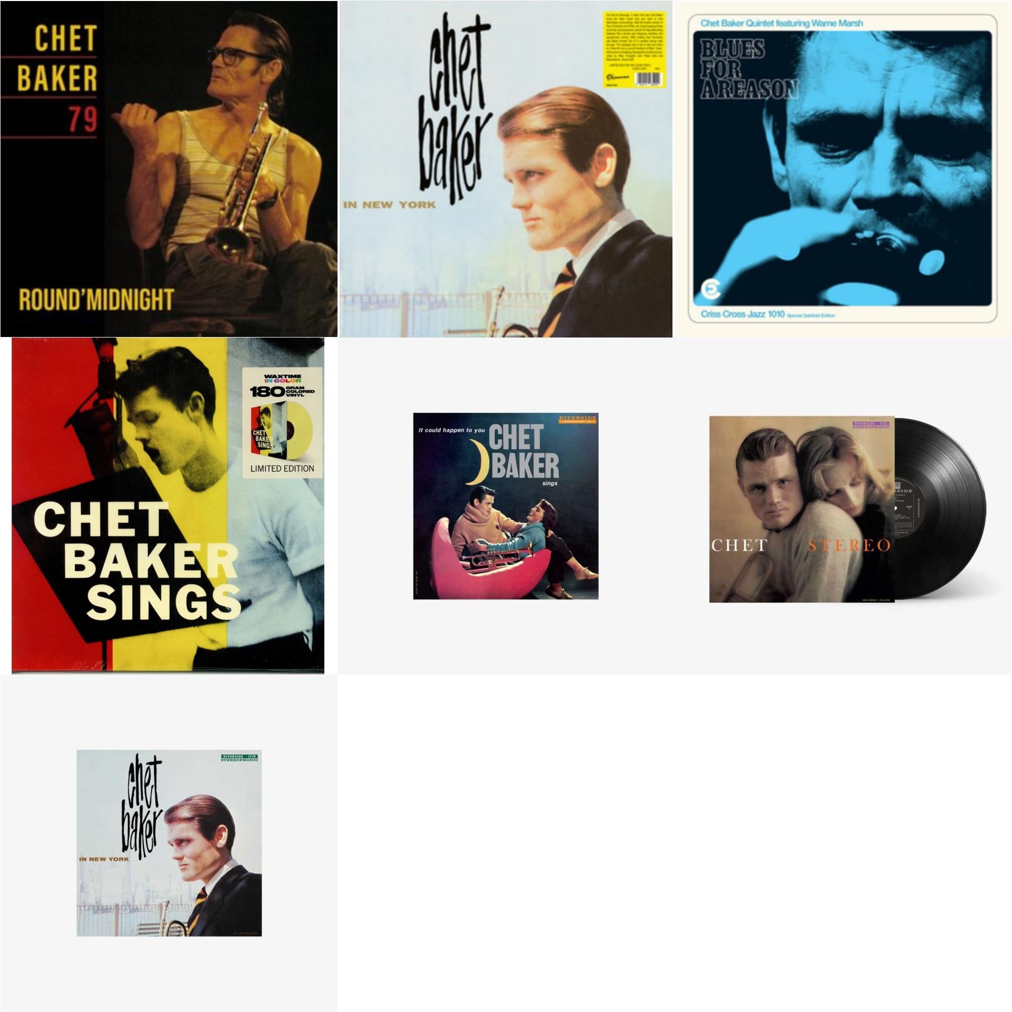 Round Midnight 79 & In New York (Clear LP Vinyl) & Blues For A Reason (Feat. Warne Marsh) & Sings (180G/Limited/Yellow LP Vinyl) & Chet Baker Sings: It Could Happen To You & Chet & Chet Baker In New York