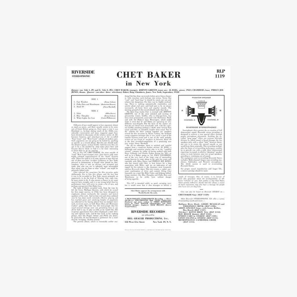 Chet Baker In New York (180g LP) Vinyl Record