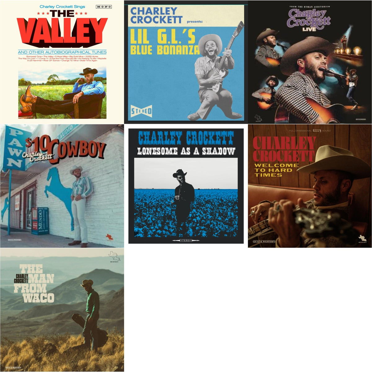 Valley & Lil G.L.'S Blue Bonanza & Live From The Ryman (2LP) & $10 Cowboy & Lonesome As A Shadow & Welcome To Hard Times & Man From Waco