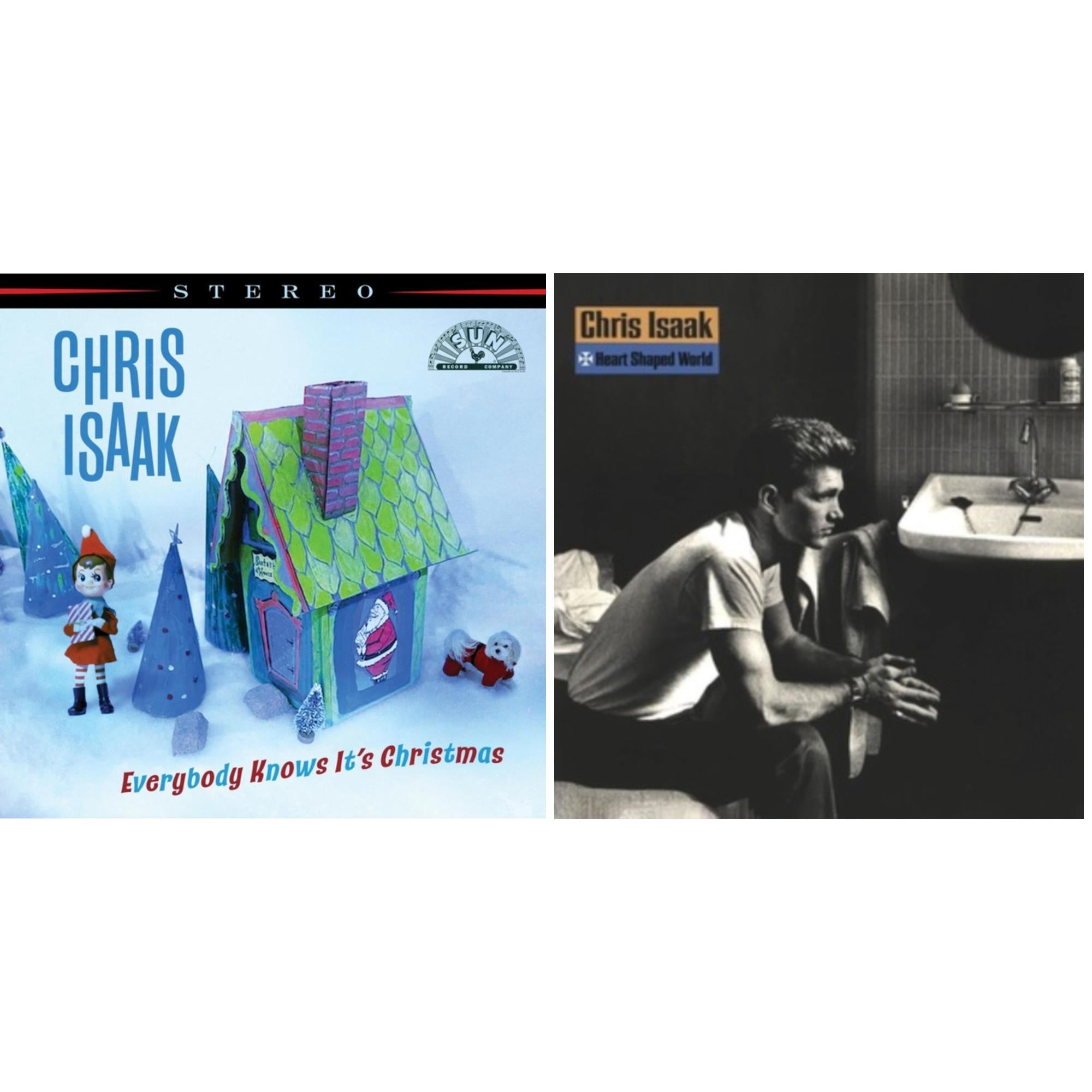 Chris Isaak - Everybody Knows It's Christmas (Deluxe) (Spring Green/Bone White Swirl LP Vinyl) & Heart Shaped World