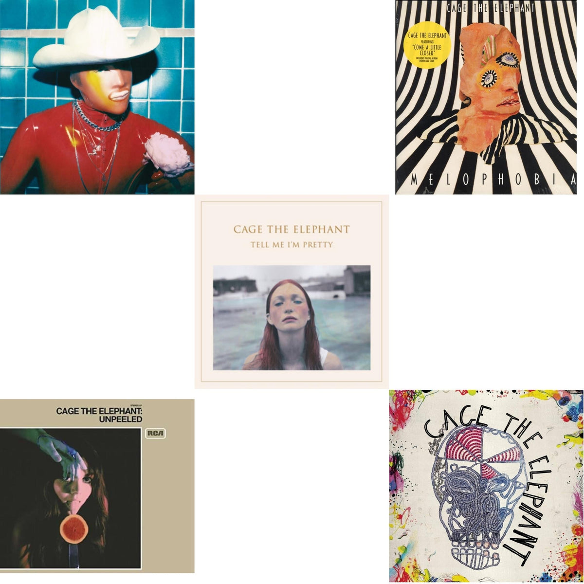Social Cues (140G/Dl Insert) & Cage The Elephant (180G) & Tell Me I'm Pretty (180G/Dl Card/Gatefold) & Melophobia (180G/Dl Card) & Unpeeled (2LP/140G/Gatefold)