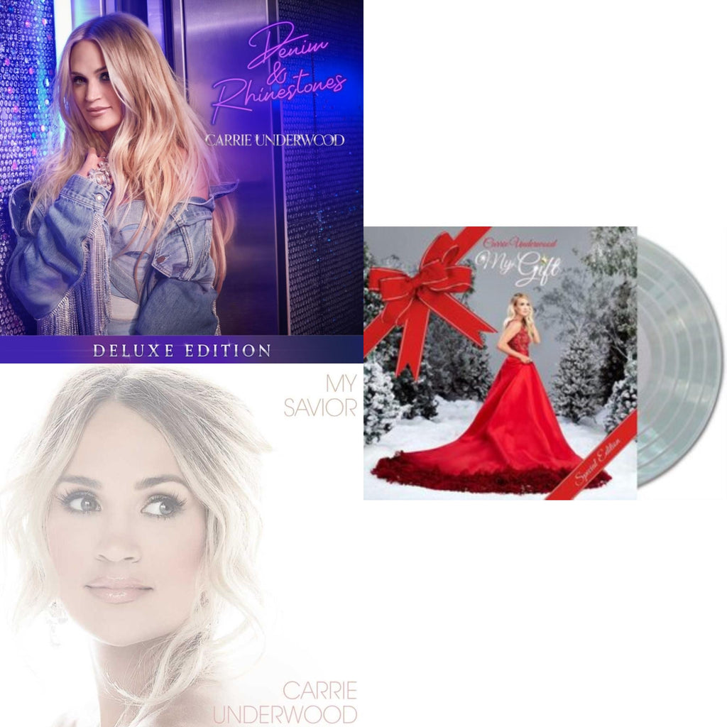 Carrie Underwood - My Savior (White Vinyl/2LP) & My Gift (Special Edition) (Crystal Clear Vinyl/2LP) & Denim & Rhinestones (Deluxe Edition/Picture Disc/2LP)