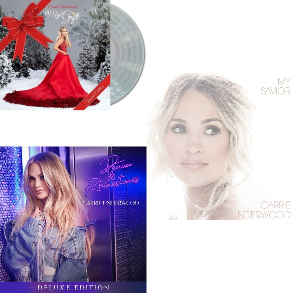 Carrie Underwood - My Gift (Special Edition) (Crystal Clear Vinyl/2LP) & Denim & Rhinestones (Deluxe Edition/Picture Disc/2LP) & My Savior (White Vinyl/2LP)