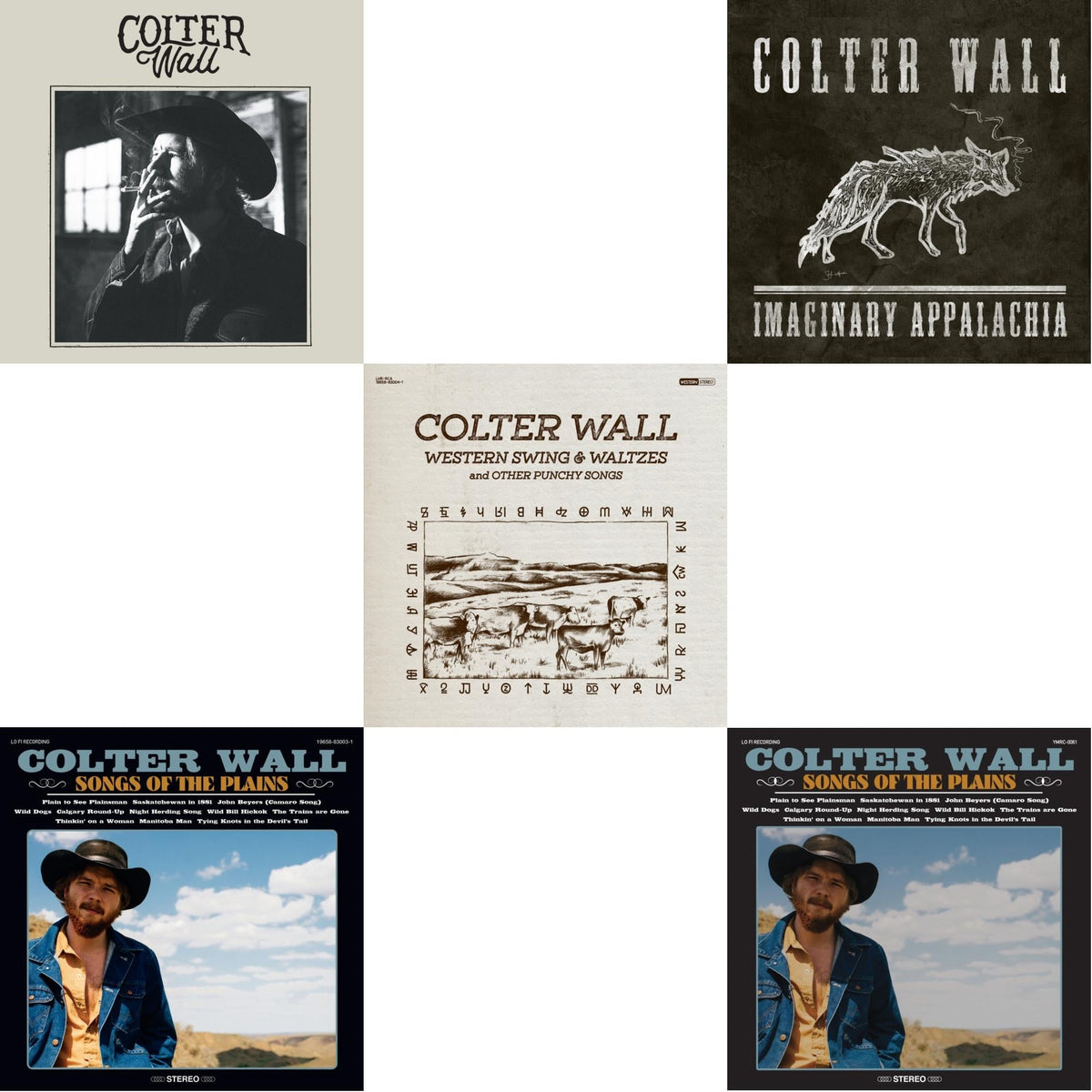 Colter Wall - Colter Wall (Red LP Vinyl) & Songs Of The Plains (Red LP Vinyl) & Western Swing & Waltzes (Red LP Vinyl) & Imaginary Appalachia (Red LP Vinyl) & Songs Of The Plains