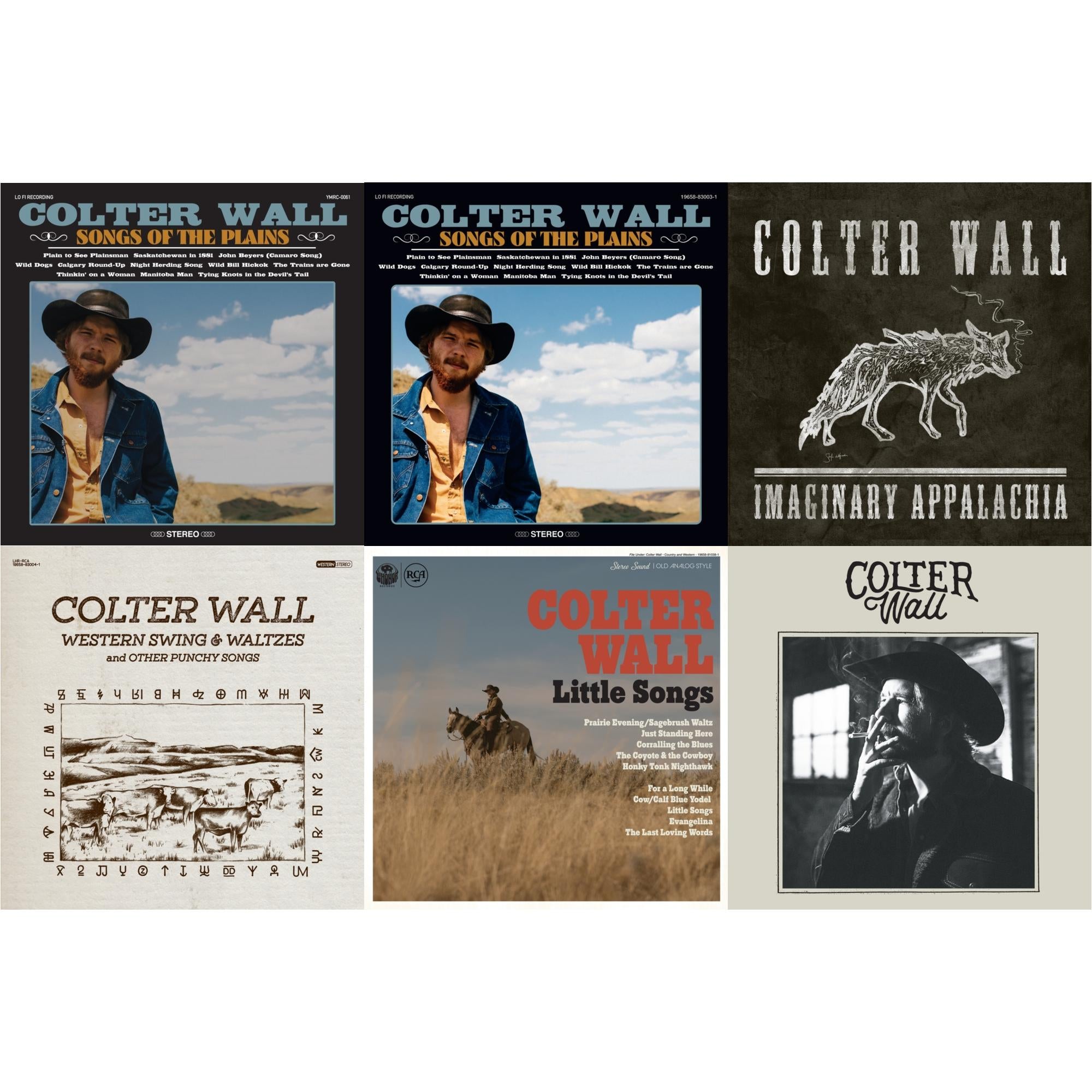 Colter Wall - Songs Of The Plains & Songs Of The Plains (Red LP Vinyl) & Imaginary Appalachia (Red LP Vinyl) & Western Swing & Waltzes (Red LP Vinyl) & Little Songs & Colter Wall (Red LP Vinyl)