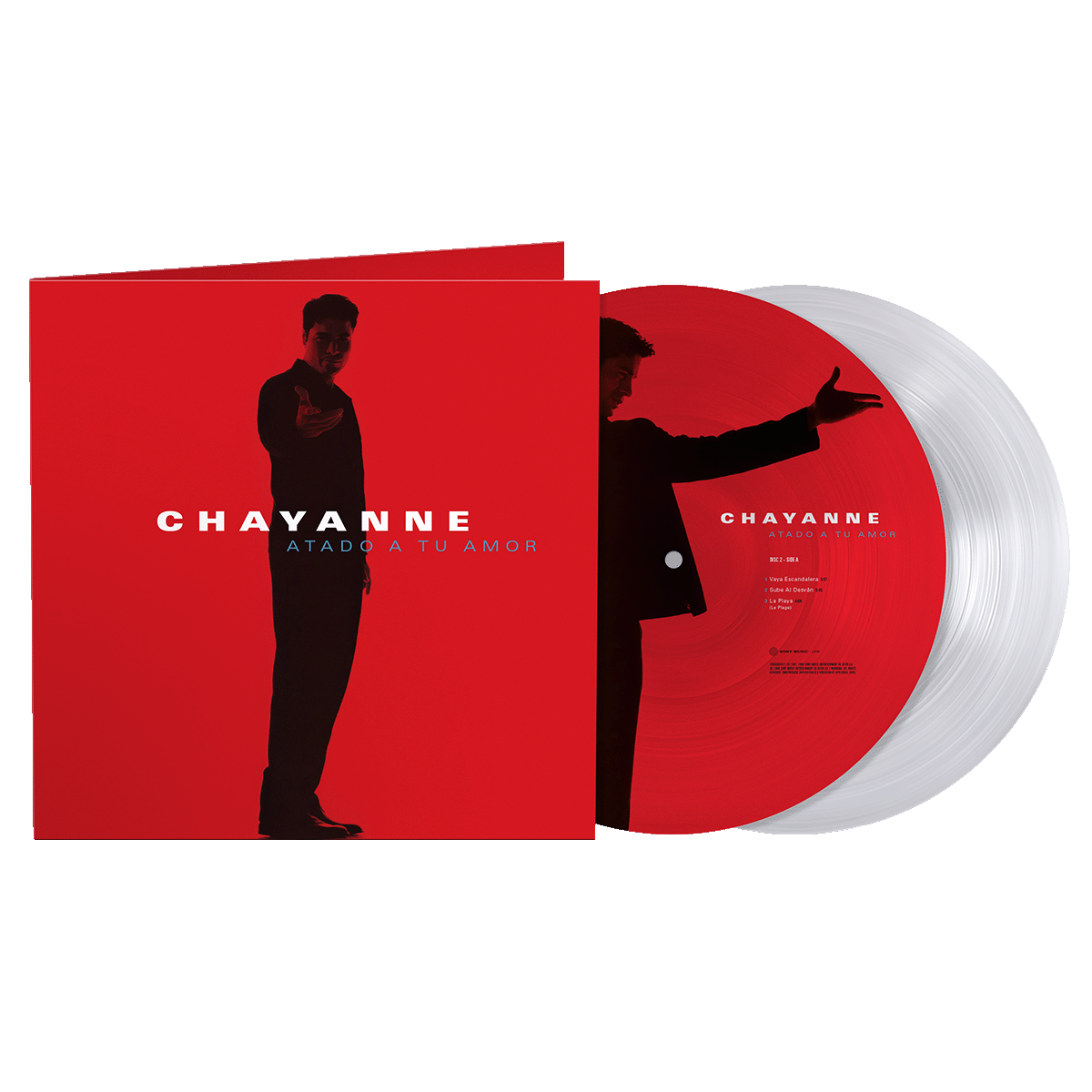 Chayanne - Atado A Tu Amor Red Picture Disc and White 2LP Vinyl Record