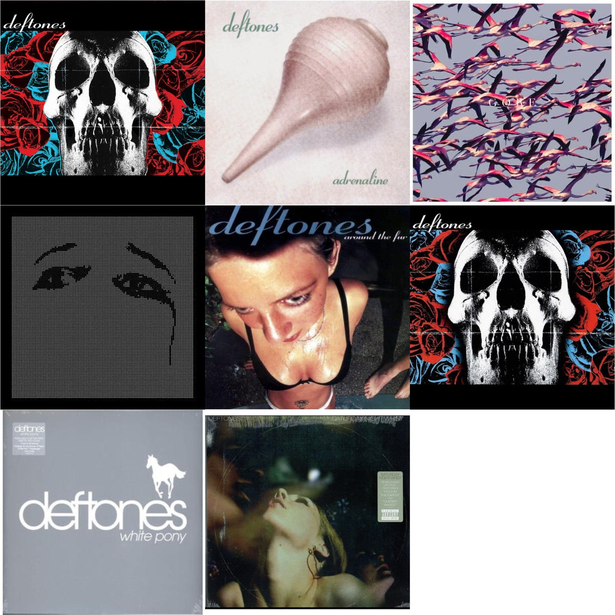 Deftones & Deftones (X) (20Th Anniversary/Ruby Red LP Vinyl) & Ohms & Gore (White LP Vinyl) & Saturday Night Wrist & Around The Fur (180G) & Adrenaline & White Pony