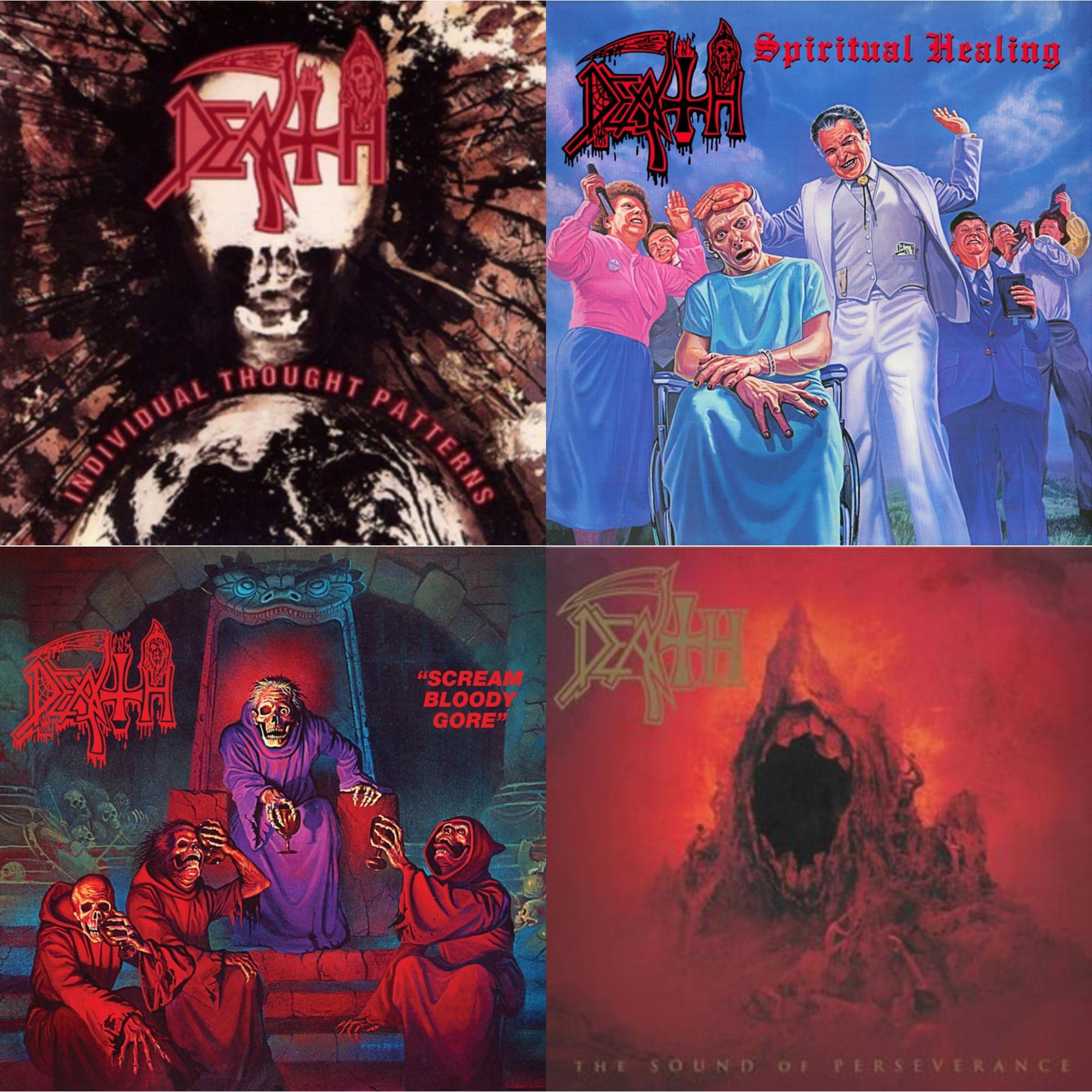 Spiritual Healing - Reissue (Red, Cyan Blue & Black Tri Color Merge With Splatter LP Vinyl) & Sound Of Perseverance (Black, Red & Gold Tri Color Merge Withsplatter Vinyl/2LP) & Individual Thought Patterns - Reissue & Scream Bloody Gore (Reissue)