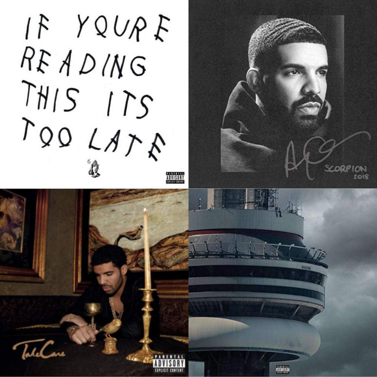 Drake - If You're Reading This It's Too Late (Ex) & Scorpion (2 LP) & Take Care (Ex) & Views (Ex)