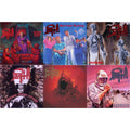 Death - Scream Bloody Gore (Neon Violet, Bone White & Red  Tri Color Merge With Splatter LP Vinyl) & Spiritual Healing - Reissue (Red, Cyan Blue & Black Tri Color Merge With Splatter LP Vinyl) & Human (Bone White, Blue Jay & Gold Tri Color Merge With