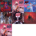 Death - Scream Bloody Gore (Neon Violet, Bone White & Red  Tri Color Merge With Splatter LP Vinyl) & Leprosy Reissue (Hot Pink, Bone White & Blue Jay Tri Color Merge With Splatter LP Vinyl) & Spiritual Healing - Reissue (Red, Cyan Blue & Black Tri