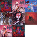 Death - Scream Bloody Gore (Neon Violet, Bone White & Red  Tri Color Merge With Splatter LP Vinyl) & Leprosy Reissue (Hot Pink, Bone White & Blue Jay Tri Color Merge With Splatter LP Vinyl) & Spiritual Healing - Reissue (Red, Cyan Blue & Black Tri