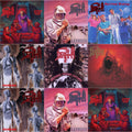 Death - Scream Bloody Gore (Neon Violet, Bone White & Red  Tri Color Merge With Splatter LP Vinyl) & Leprosy Reissue (Hot Pink, Bone White & Blue Jay Tri Color Merge With Splatter LP Vinyl) & Spiritual Healing - Reissue (Red, Cyan Blue & Black Tri