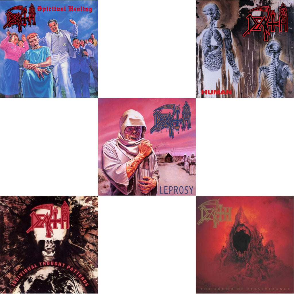 Human (Bone White, Blue Jay & Gold Tri Color Merge With Splatter LP Vinyl) & Sound Of Perseverance (Black, Red & Gold Tri Color Merge Withsplatter Vinyl/2LP) & Individual Thought Patterns - Reissue & Spiritual Healing & Leprosy (Reissue)