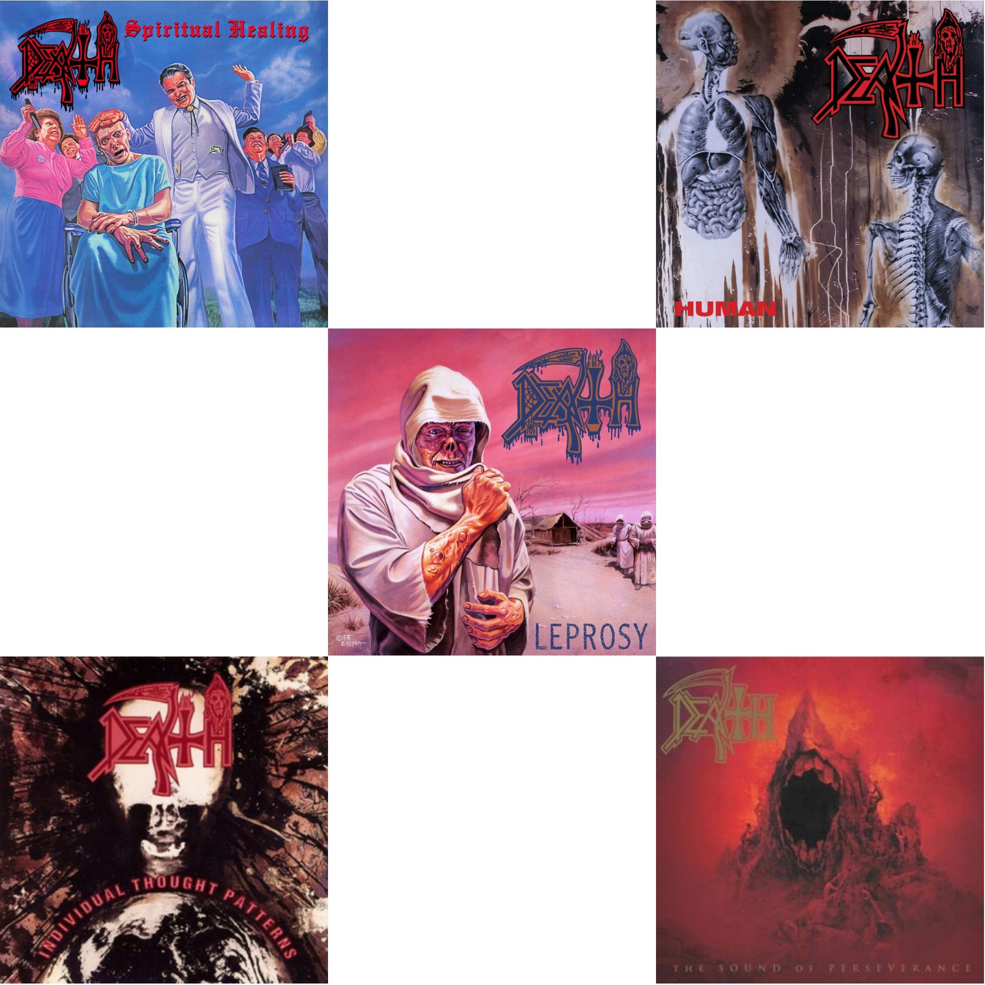 Human (Bone White, Blue Jay & Gold Tri Color Merge With Splatter LP Vinyl) & Sound Of Perseverance (Black, Red & Gold Tri Color Merge Withsplatter Vinyl/2LP) & Individual Thought Patterns - Reissue & Spiritual Healing & Leprosy (Reissue)