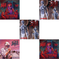 Death - Scream Bloody Gore (Neon Violet, Bone White & Red  Tri Color Merge With Splatter LP Vinyl) & Leprosy Reissue (Hot Pink, Bone White & Blue Jay Tri Color Merge With Splatter LP Vinyl) & Human (Bone White, Blue Jay & Gold Tri Color Merge With