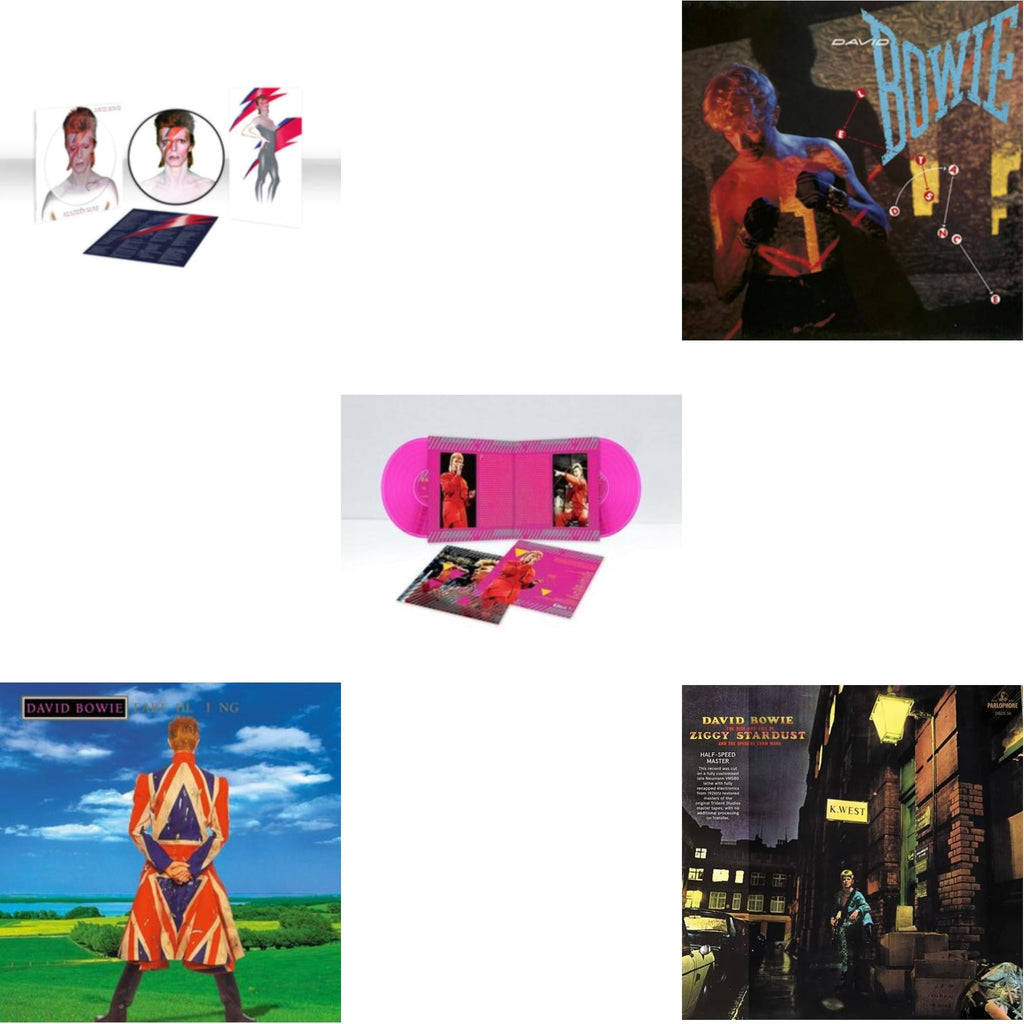 Earthling (2021 Remaster/2LP) & Let's Dance (2018 Remastered Version) & Rise & Fall Of Ziggy Stardust & The Spiders From Mars (2012 Remaster/Half-Speed Master) & Montreal '87 (Limited/Pink LP Vinyl) & Aladdin Sane (2013 Remaster) (Picture Disc)