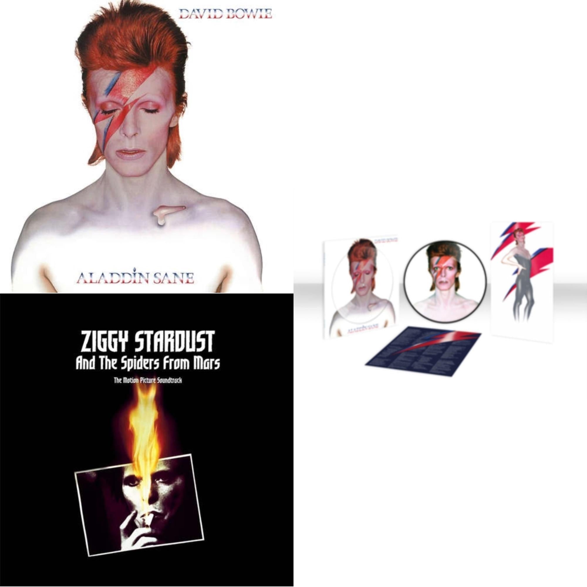 David Bowie - Aladdin Sane (2013 Remaster) (Picture Disc) & Ziggy Stardust & The Spiders From Mars Ost (2LP) & Aladdin Sane