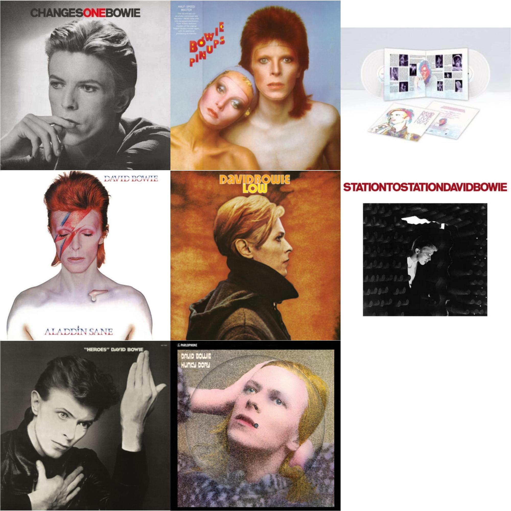 David Bowie - Heroes (2017 Remaster) & Low (2017 Remaster) & Station To Station (2016 Remastered Version) & Changesonebowie (180G) & Hunky Dory (2015 Remaster/50Th Anniv/Picture Disc) & Live Los Angeles 1974 (White LP Vinyl/Limited) & Pinups (2015