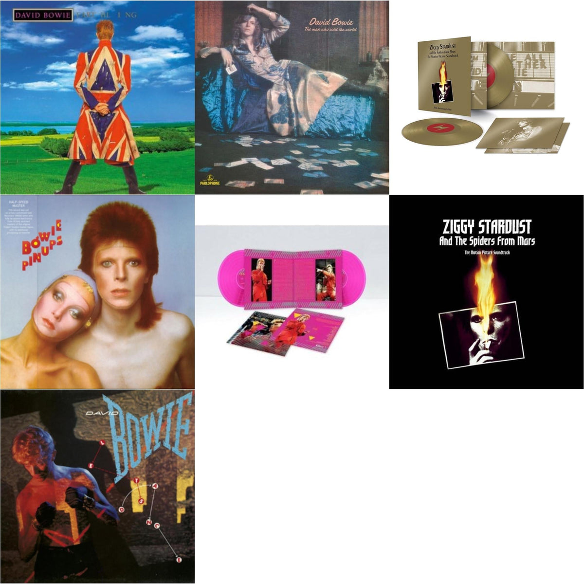 David Bowie - Earthling (2021 Remaster/2LP) & Let's Dance (2018 Remastered Version) & Montreal '87 (Limited/Pink LP Vinyl) & Pinups (2015 Remaster) & Ziggy Stardust & The Spiders From Mars Ost (50Th Anniversary/2LP) & Ziggy Stardust & The Spiders
