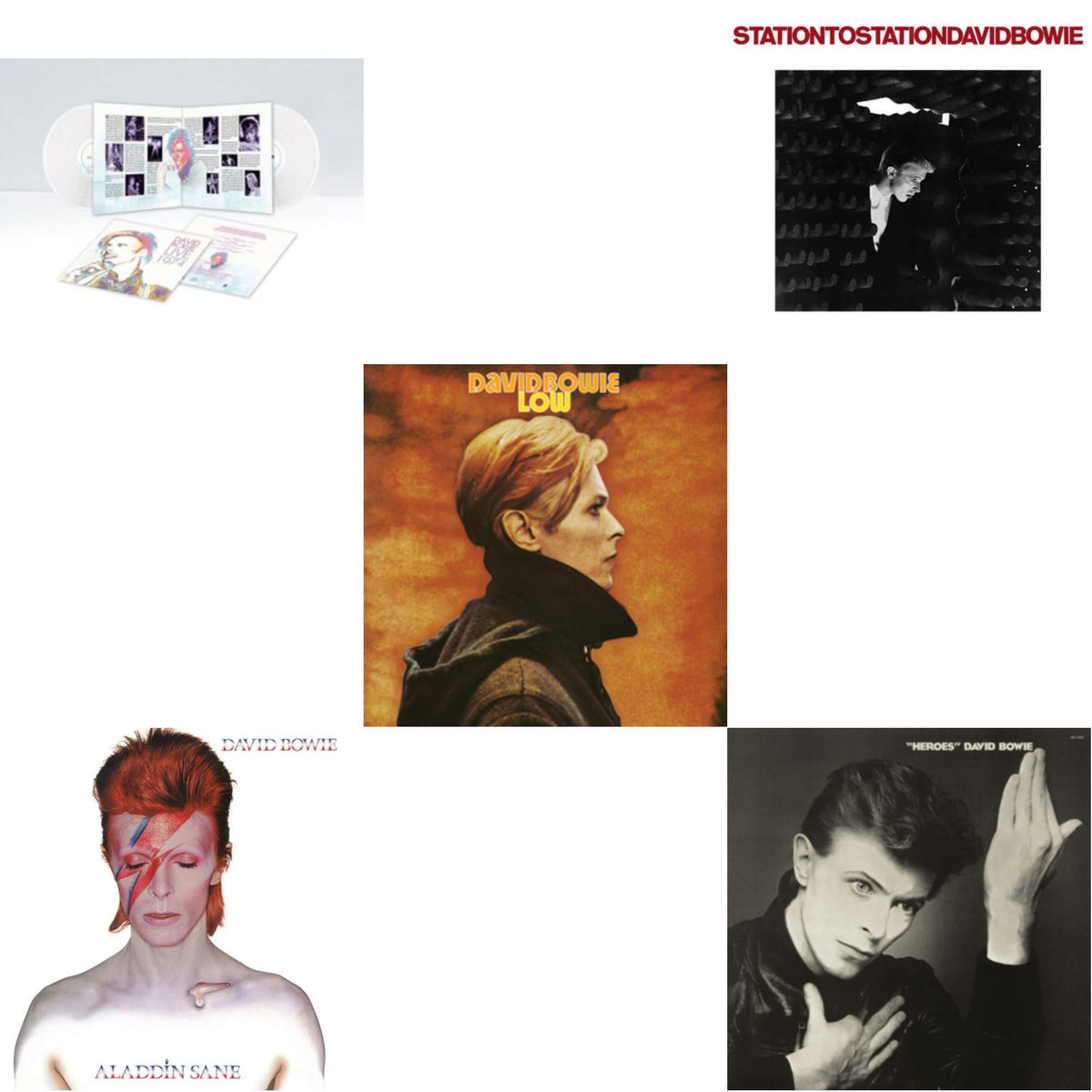 Heroes (2017 Remaster) & Low (2017 Remaster) & Station To Station (2016 Remastered Version) & Live Los Angeles 1974 (White LP Vinyl/Limited) & Aladdin Sane