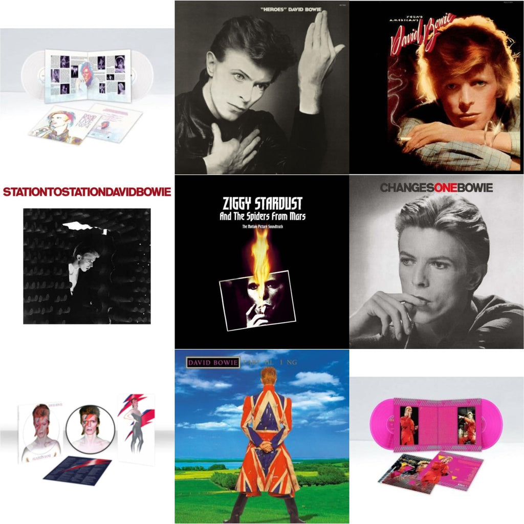 David Bowie - Earthling (2021 Remaster/2LP) & Heroes (2017 Remaster) & Station To Station (2016 Remastered Version) & Young Americans (2016 Remastered Version) & Changesonebowie (180G) & Montreal '87 (Limited/Pink LP Vinyl) & Live Los Angeles 1974
