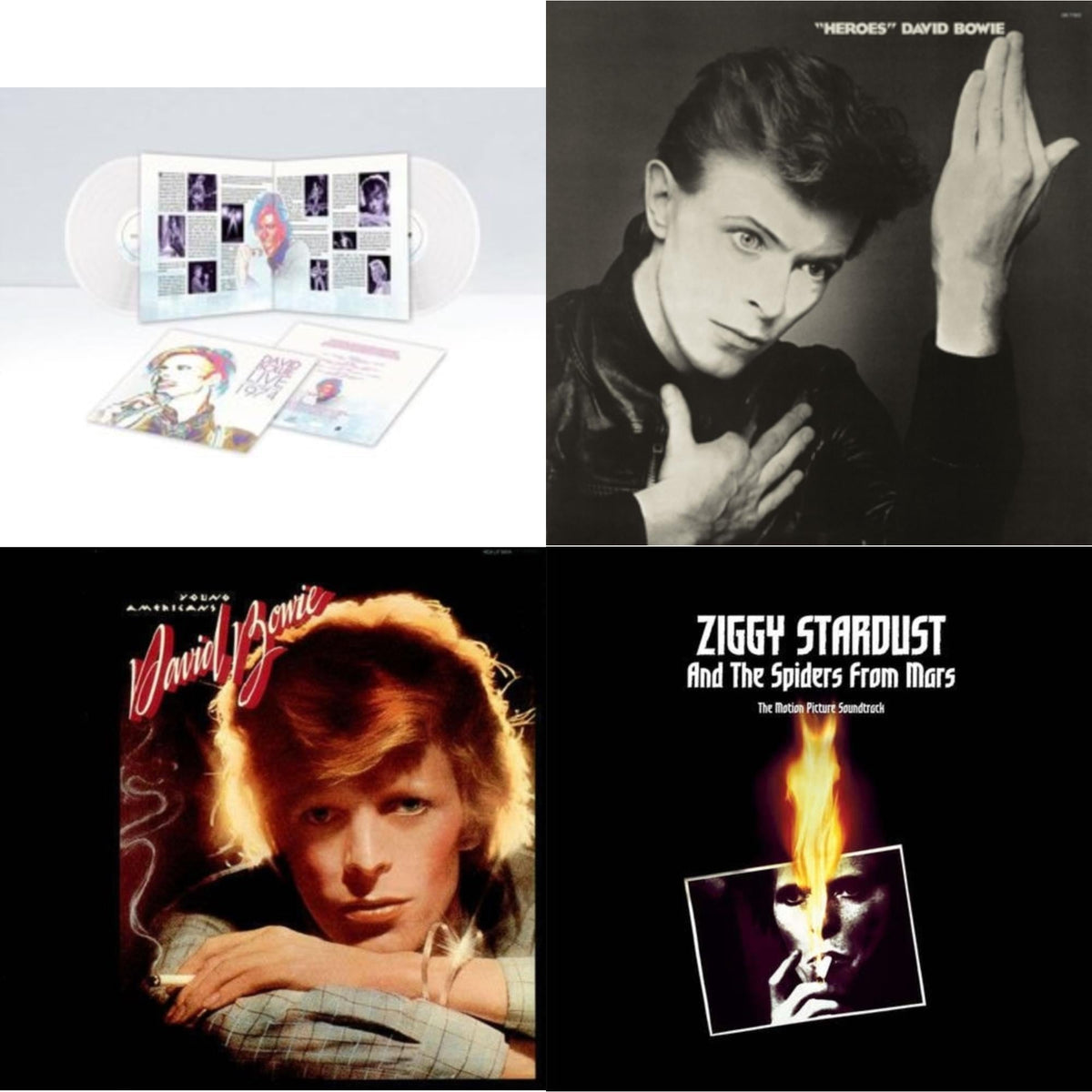 Heroes (2017 Remaster) & Young Americans (2016 Remastered Version) & Live Los Angeles 1974 (White LP Vinyl/Limited) & Ziggy Stardust & The Spiders From Mars Ost (2LP)