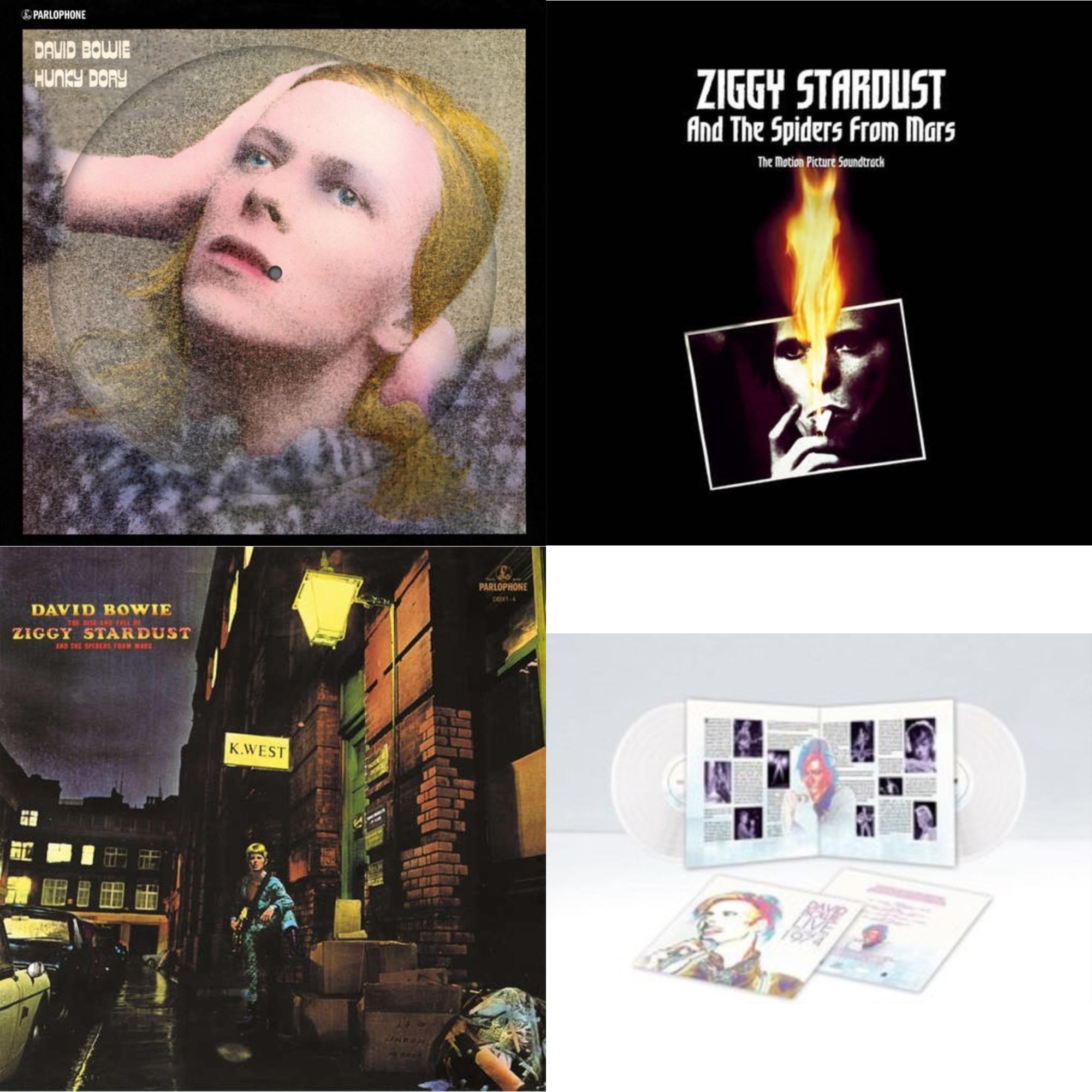 Hunky Dory (2015 Remaster/50Th Anniv/Picture Disc) & Live Los Angeles 1974 (White LP Vinyl/Limited) & Ziggy Stardust & The Spiders From Mars Ost (2LP) & Rise & Fall Of Ziggy Stardust (2012 Remaster)