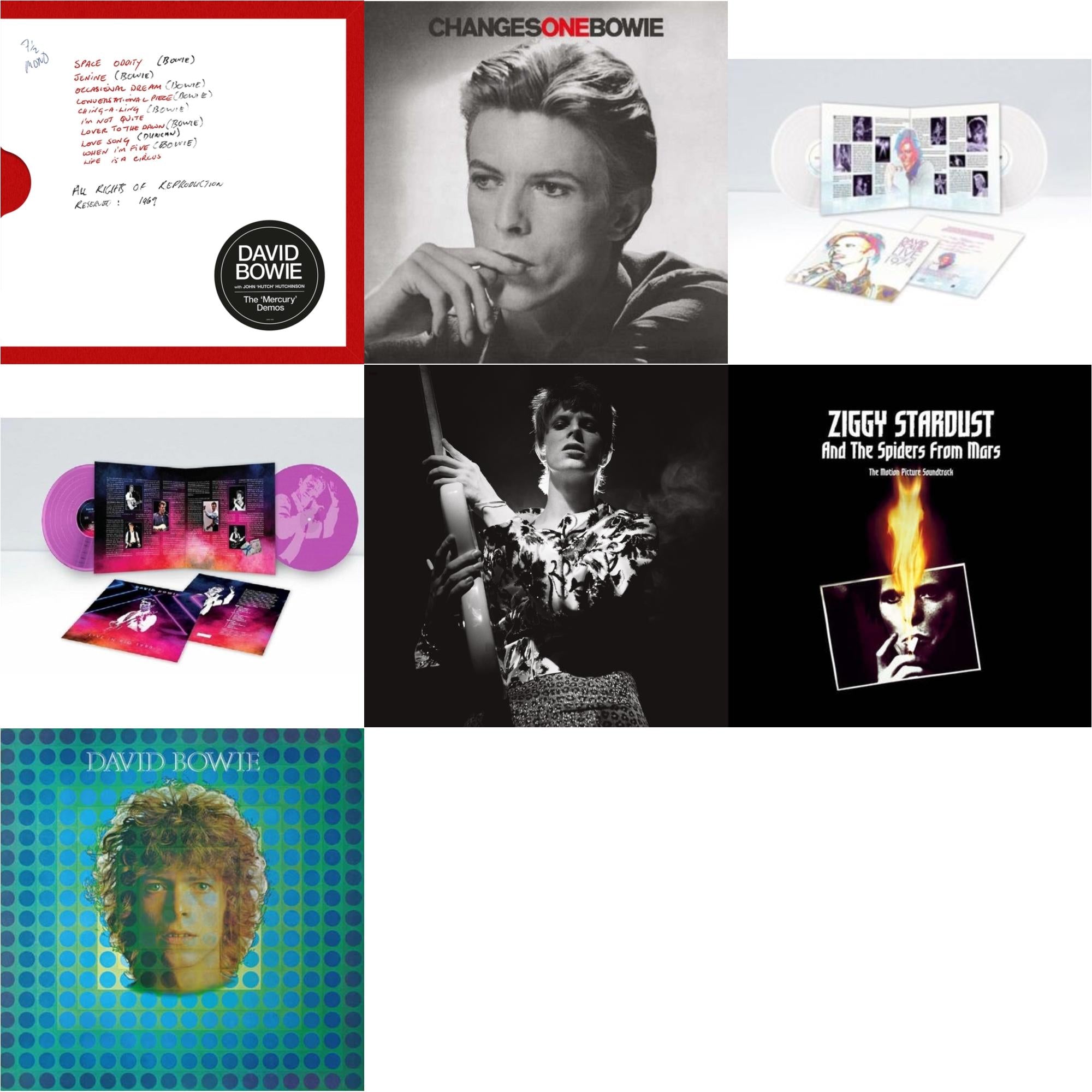 Mercury Demos & Changesonebowie (180G) & Live Los Angeles 1974 (White LP Vinyl/Limited) & Live In Rio 1990 (Pink LP Vinyl/180G/Limited) & Rock N Roll Star & Ziggy Stardust & The Spiders From Mars Ost (2LP) & David Bowie Aka Space Oddity