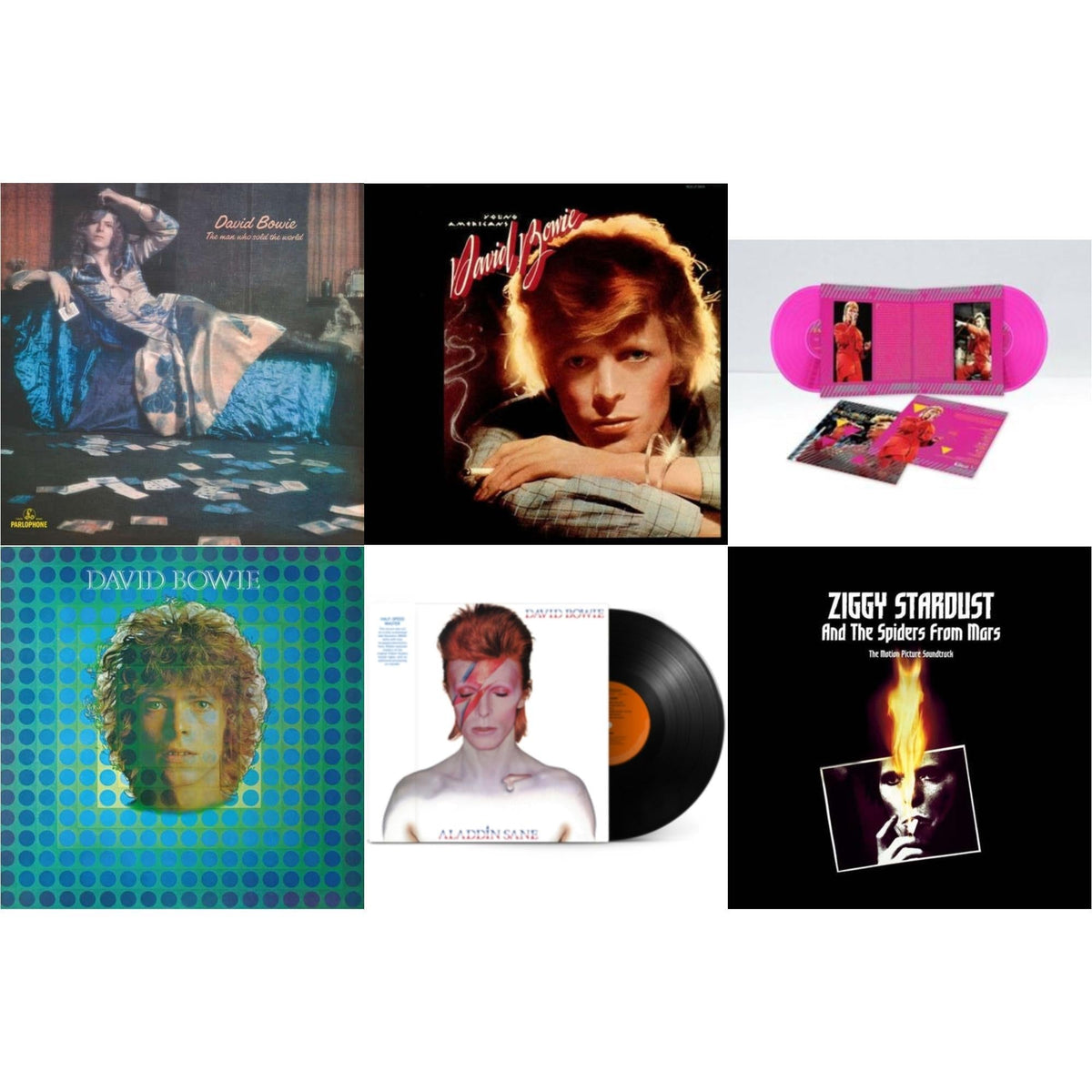David Bowie - Young Americans (2016 Remastered Version) & Montreal '87 (Limited/Pink LP Vinyl) & Aladdin Sane (2013 Remaster) (Half Speed Master) & Ziggy Stardust & The Spiders From Mars Ost (2LP) & Man Who Sold The World (2015 Remaster) & David