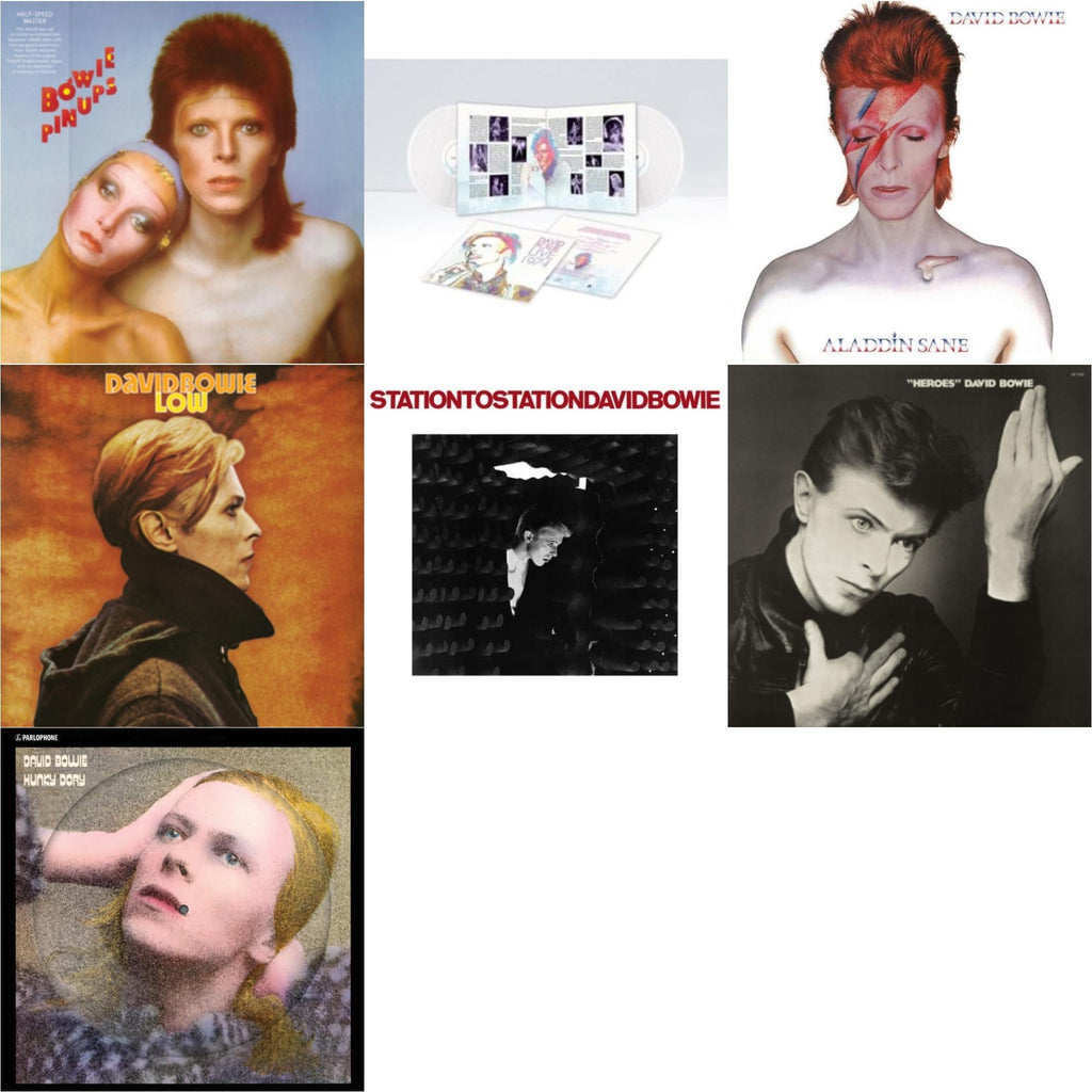 Heroes (2017 Remaster) & Low (2017 Remaster) & Station To Station (2016 Remastered Version) & Hunky Dory (2015 Remaster/50Th Anniv/Picture Disc) & Live Los Angeles 1974 (White LP Vinyl/Limited) & Pinups (2015 Remaster) & Aladdin Sane