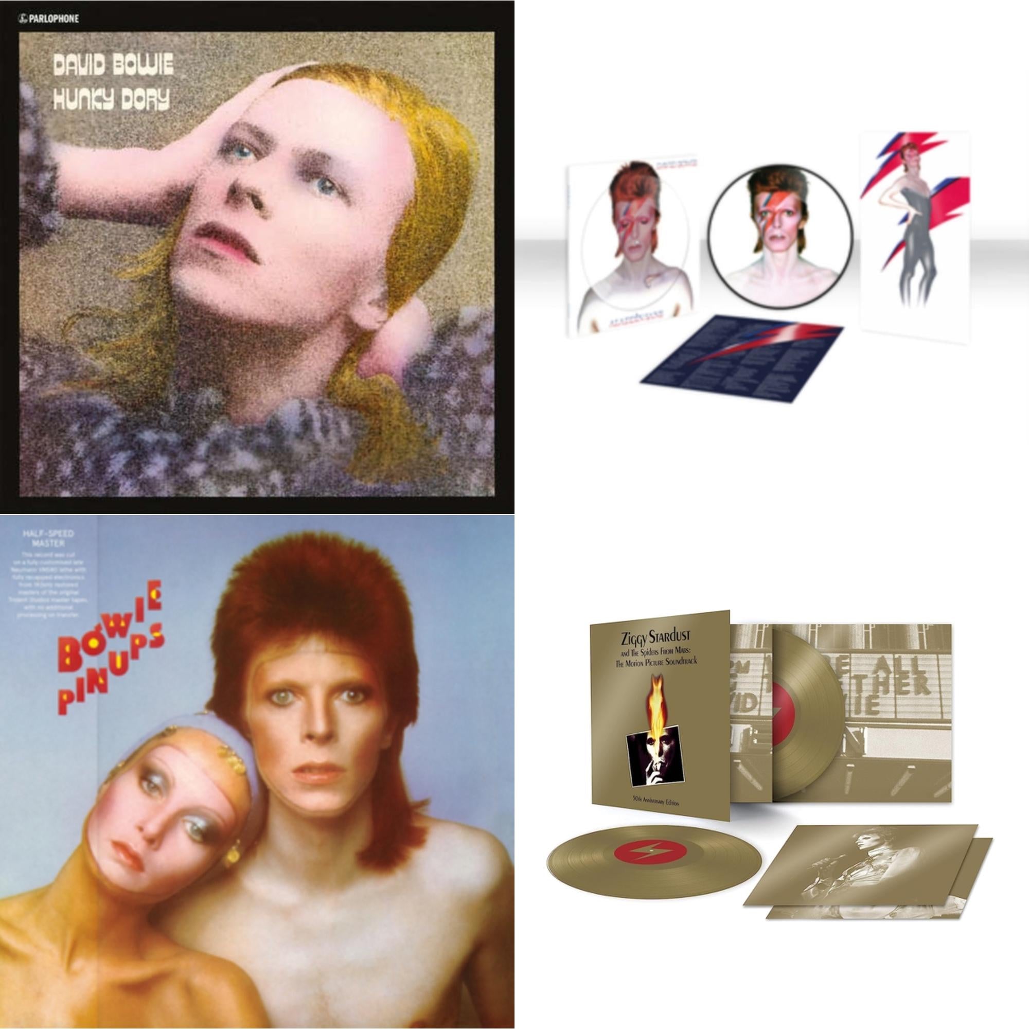 Aladdin Sane (2013 Remaster) (Picture Disc) & Pinups (2015 Remaster) & Ziggy Stardust & The Spiders From Mars Ost (50Th Anniversary/2LP) & Hunky Dory