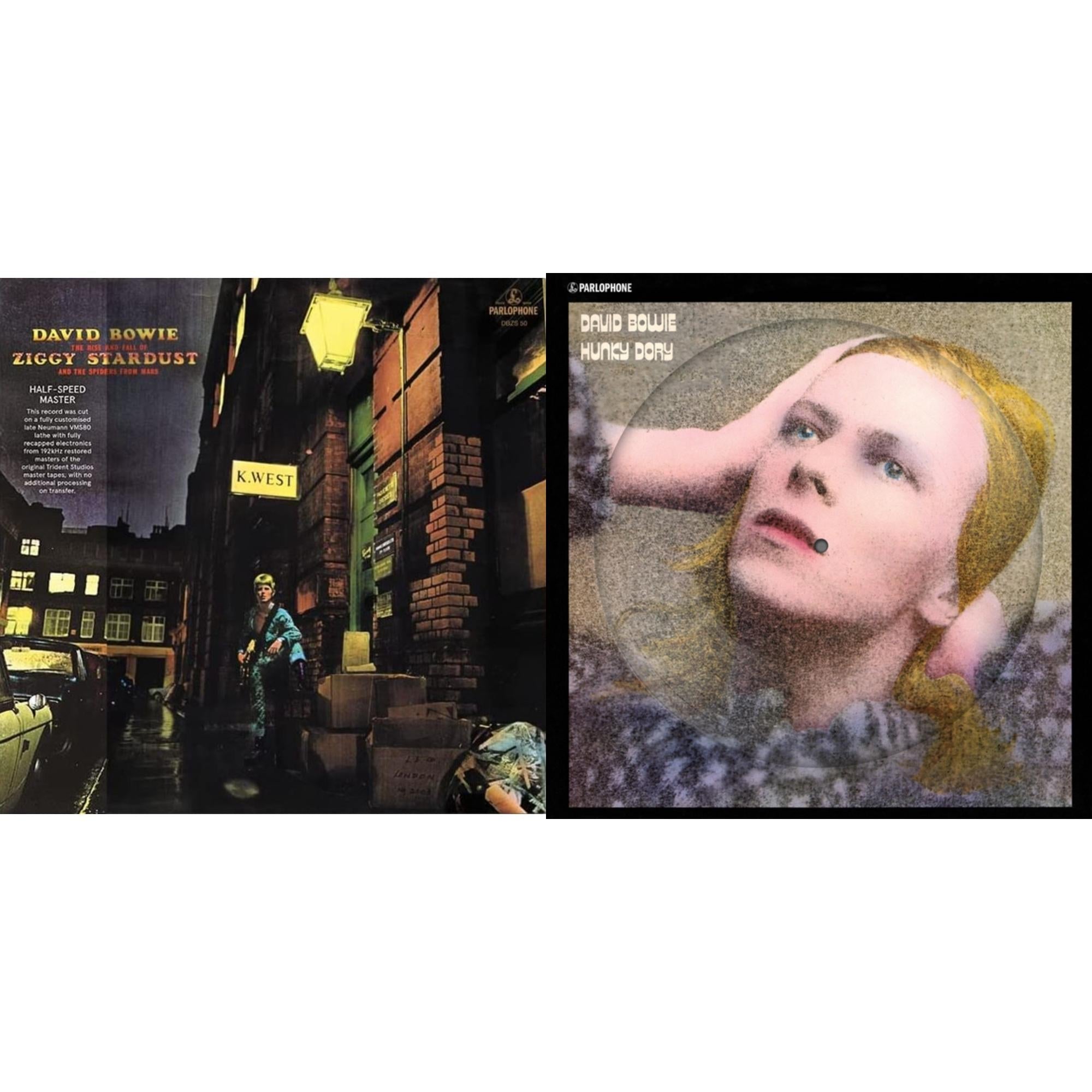 David Bowie - Rise & Fall Of Ziggy Stardust & The Spiders From Mars (2012 Remaster/Half-Speed Master) & Hunky Dory (2015 Remaster/50Th Anniv/Picture Disc) - LP Vinyl Bundle