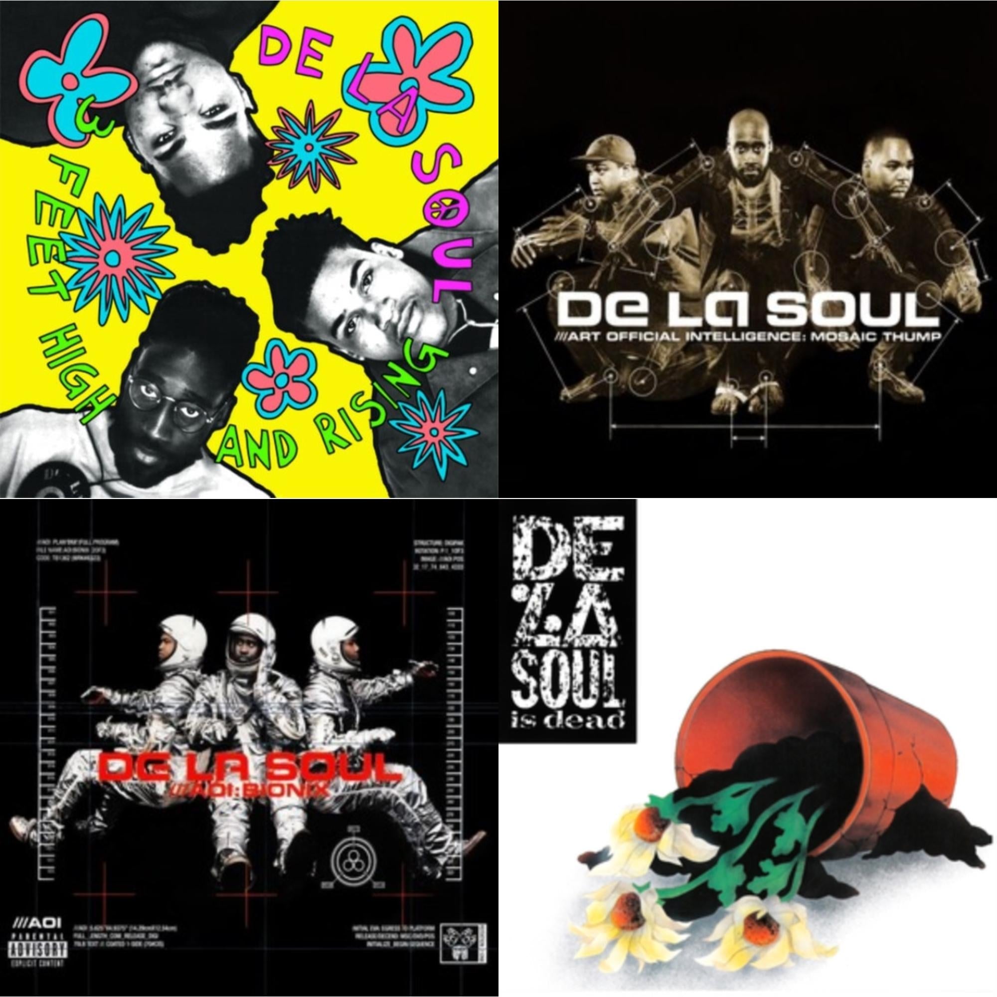 De La Soul - 3 Feet High & Rising (2LP/Yellow Vinyl) & Art Official Intelligence: Mosaic Thump (Remaster) & Aoi: Bionix (Remaster/2LP) & De La Soul Is Dead (2LP)