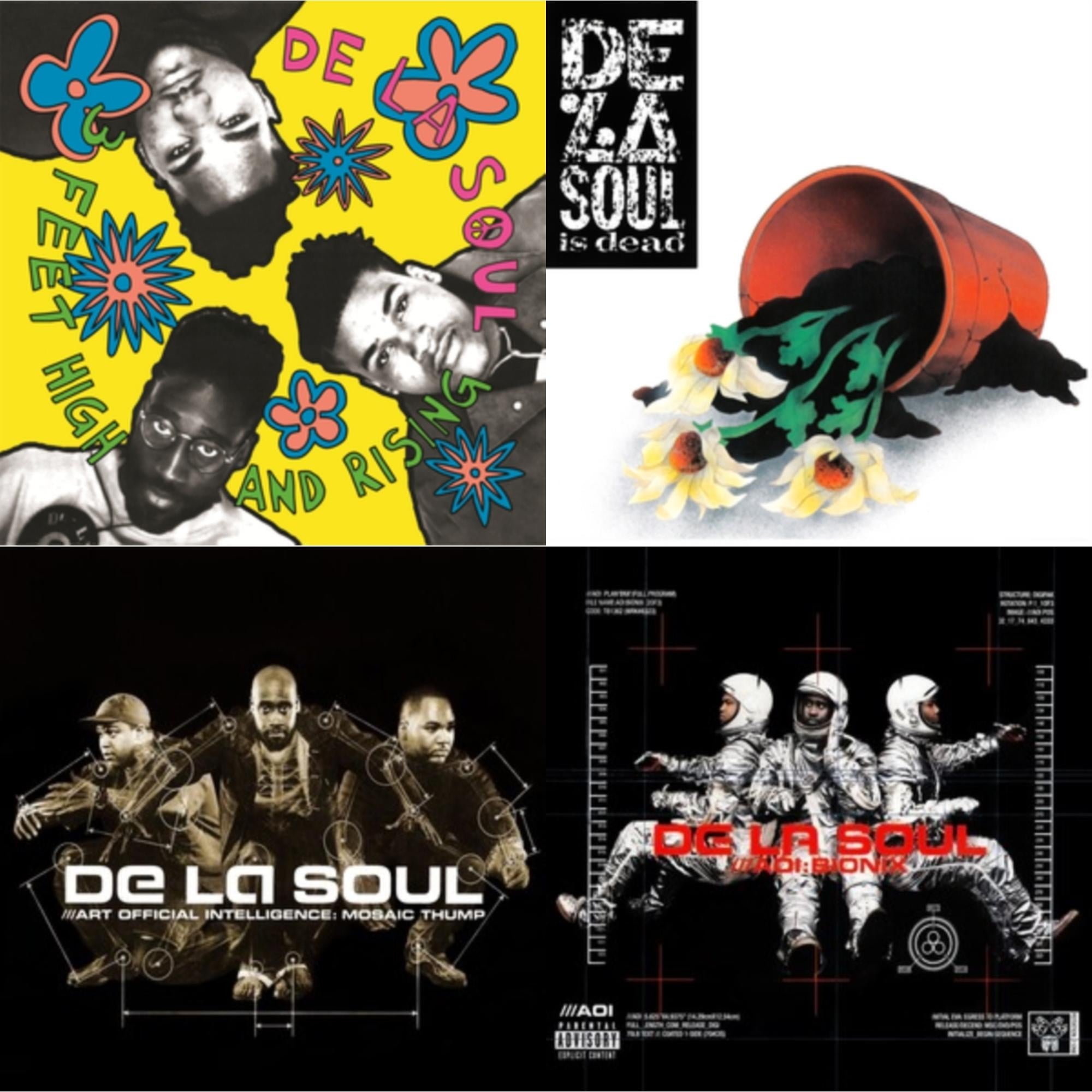De La Soul - 3 Feet High & Rising (2LP) & De La Soul Is Dead (2LP) & Art Official Intelligence: Mosaic Thump (Remaster) & Aoi: Bionix (Remaster/2LP)