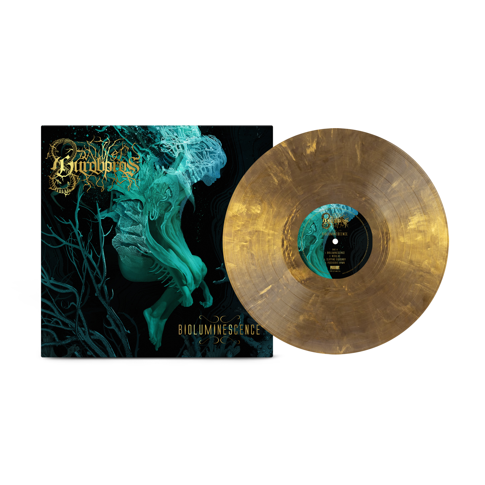 Dawn of Ouroboros - Bioluminescence on Gold Black Ice Vinyl Record