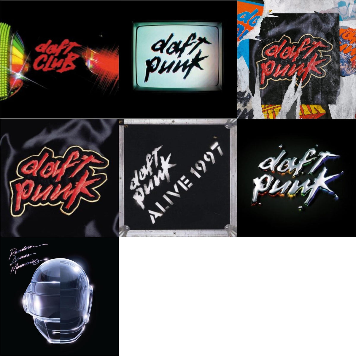 Daft Punk - Daft Club (2LP) & Human After All (2LP) & Homework & Discovery & Alive 1997 & Random Access Memories (10Th Anniversary Edition/180G/3LP) & Homework (Limited/2LP)