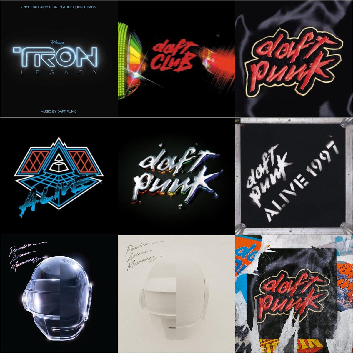 Daft Punk - Tron: Legacy Ost (2LP/180G) & Daft Club (2LP) & Homework & Alive 2007 (2LP) & Discovery & Alive 1997 & Random Access Memories (10Th Anniversary Edition/180G/3LP) & Random Access Memories (Drumless Edition) (2LP/180G) & Homework