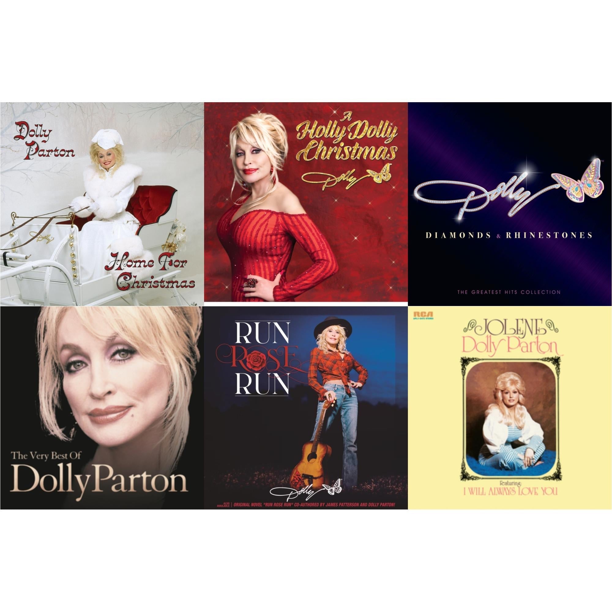Dolly Parton - Holly Dolly Christmas (Ultimate Deluxe Edition) & Jolene (140G/Dl Insert) & Run Rose Run & Very Best Of Dolly Parton (2LP) & Home For Christmas (140G) & Diamonds & Rhinestones: The Greatest Hits Collection (2LP)