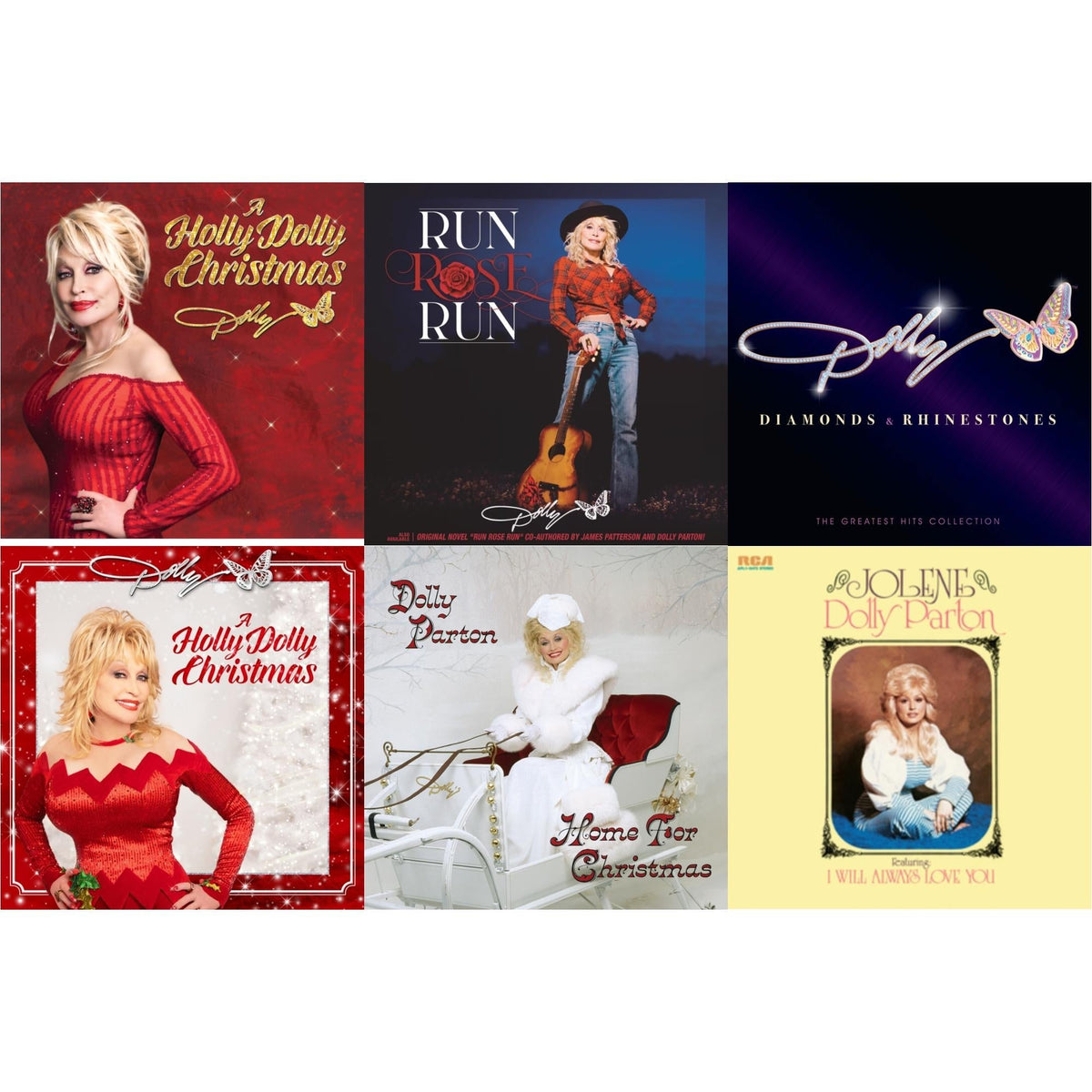 Holly Dolly Christmas (Ultimate Deluxe Edition) & Holly Dolly Christmas (Opaque Red LP Vinyl) & Jolene (140G/Dl Insert) & Run Rose Run & Home For Christmas (140G) & Diamonds & Rhinestones: The Greatest Hits Collection (2LP)