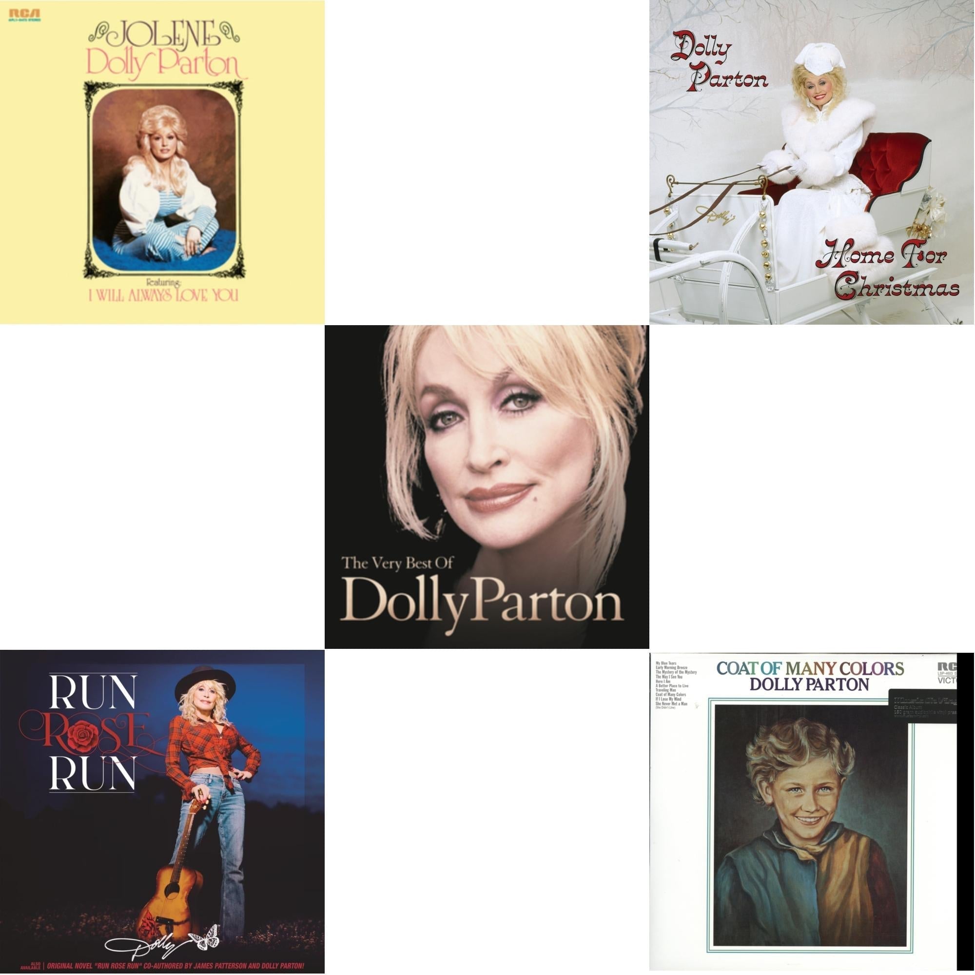 Jolene (140G/Dl Insert) & Run Rose Run & Very Best Of Dolly Parton (2LP) & Home For Christmas (140G) & Coat Of Many Colors (180G)