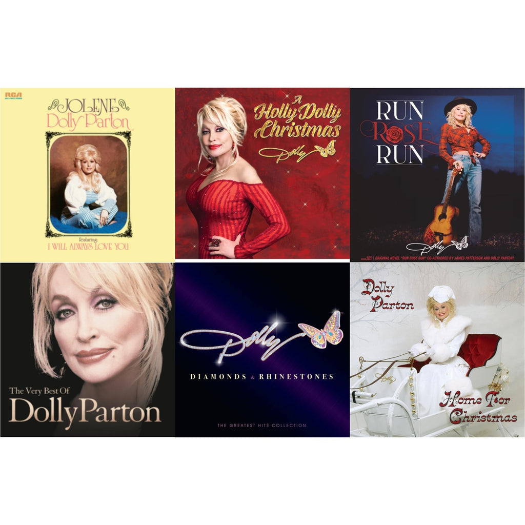 Dolly Parton - Holly Dolly Christmas (Ultimate Deluxe Edition) & Jolene (140G/Dl Insert) & Run Rose Run & Very Best Of Dolly Parton (2LP) & Home For Christmas (140G) & Diamonds & Rhinestones: The Greatest Hits Collection (2LP)