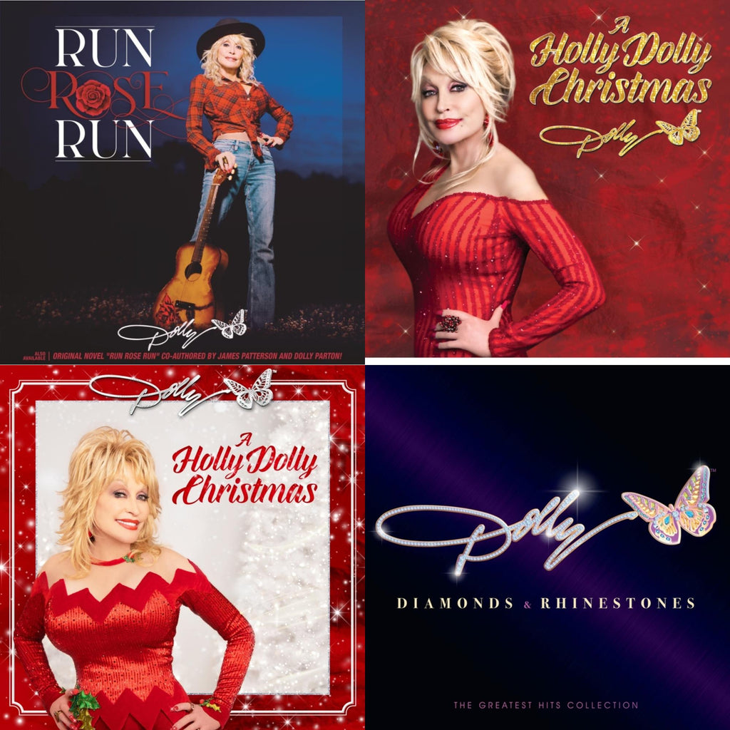 Dolly Parton - Run Rose Run & Holly Dolly Christmas (Ultimate Deluxe Edition) & Holly Dolly Christmas (Opaque Red LP Vinyl) & Diamonds & Rhinestones: The Greatest Hits Collection (2LP)